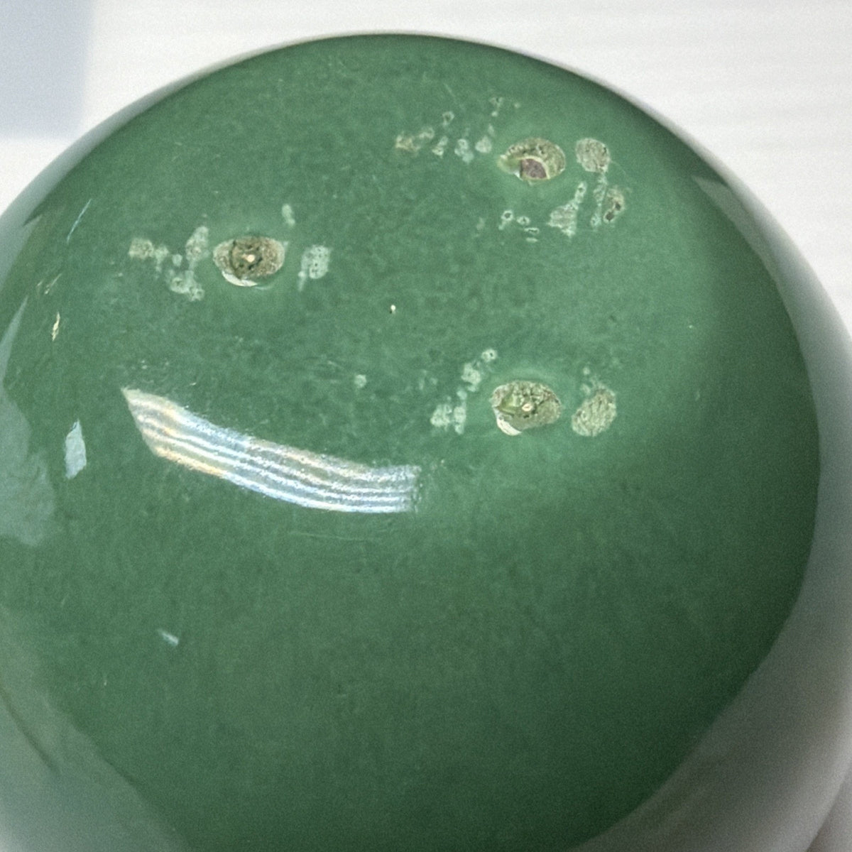 MCM Haeger Pottery Orb Spherical Ball Planter Vase As Is Green