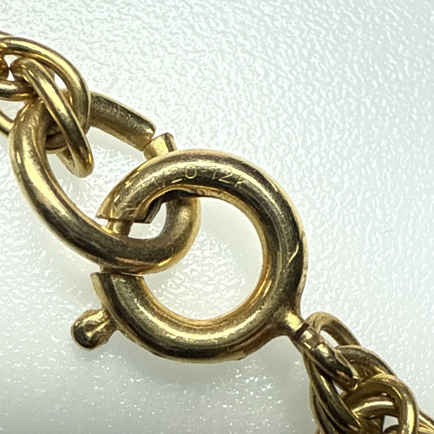 Vintage 1/20 12k Gold Filled Rope Chain Necklace 23.5 inch As Is