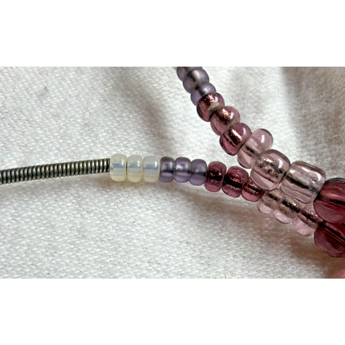 Retired Silpada Sterling Silver Glass Beaded Loop Purple Panache Earrings W2771