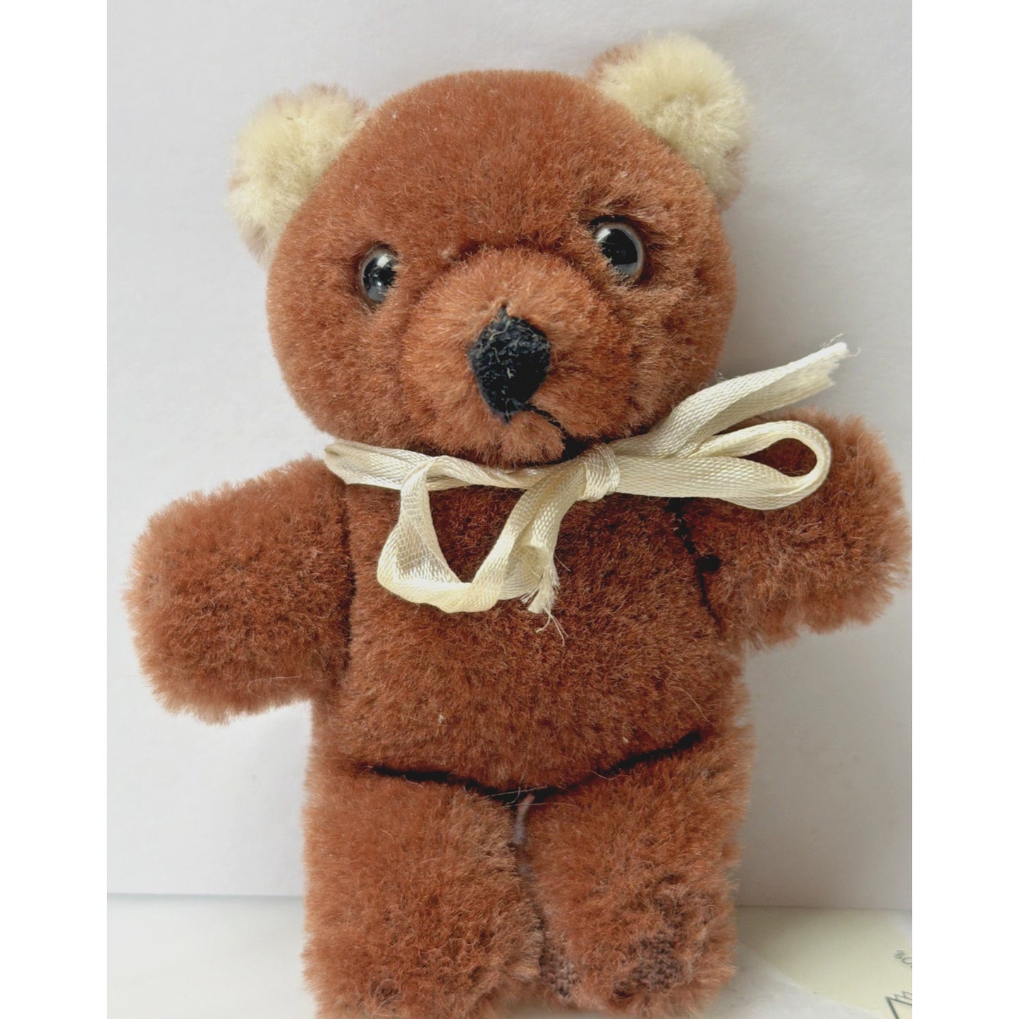 Old Teddy Bear Mohair Wool Mini 4" Shanghai Dolls Factory Two Tone As Is