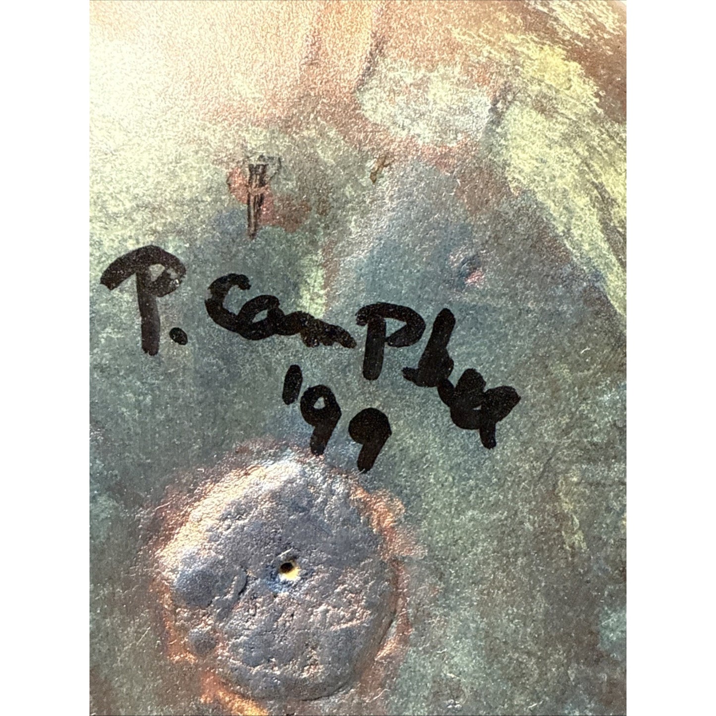 Vintage Phyl Campbell Handmade Gourd Basket Beadwork Signed