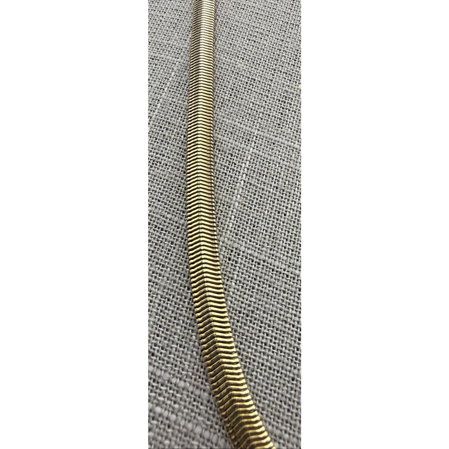 Vintage Gold Tone Herringbone Flat Snake Chain Necklace 30"