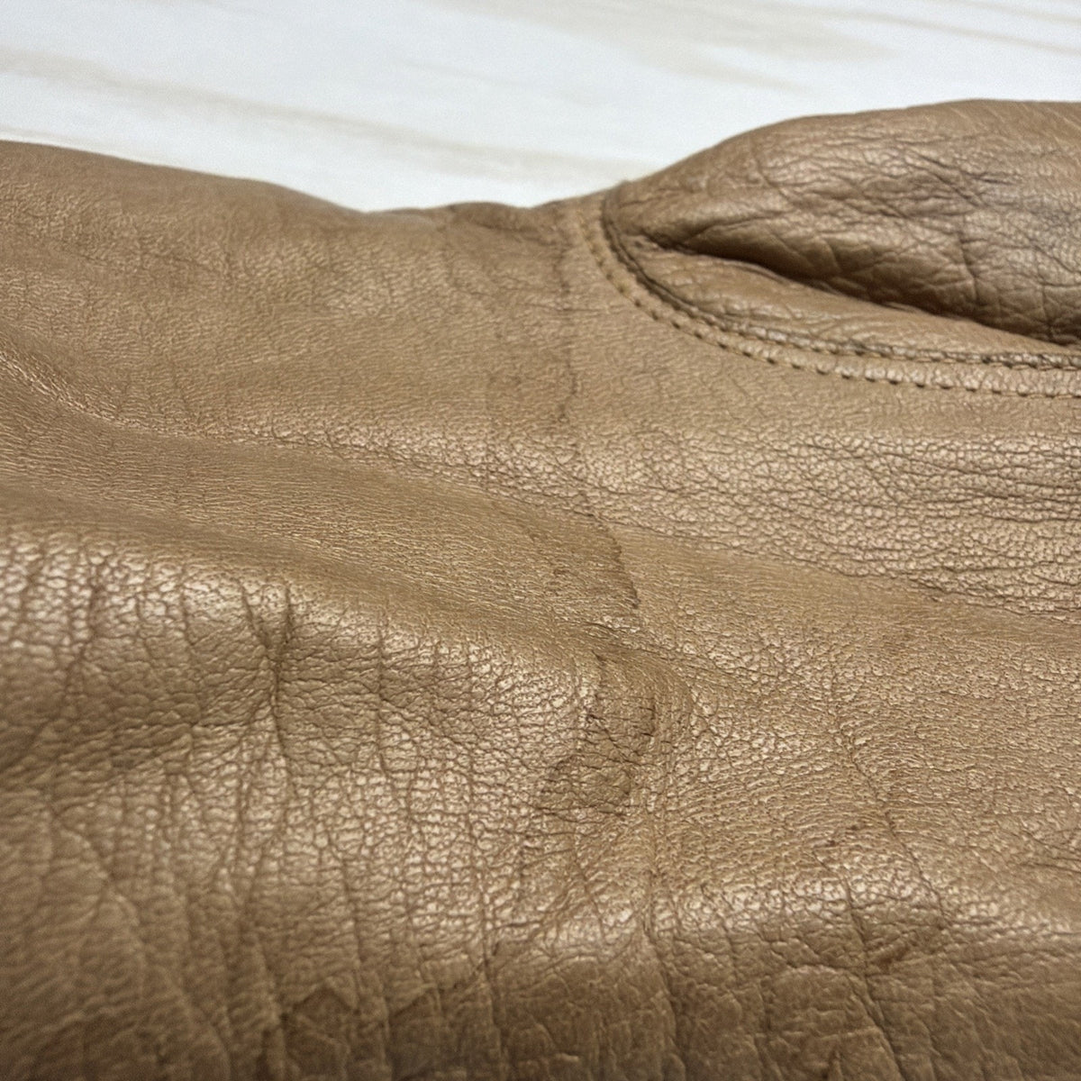 Vintage Womens Astor One Italy Tan Leather Gloves Silk Lined Long As Is Sz 7.5