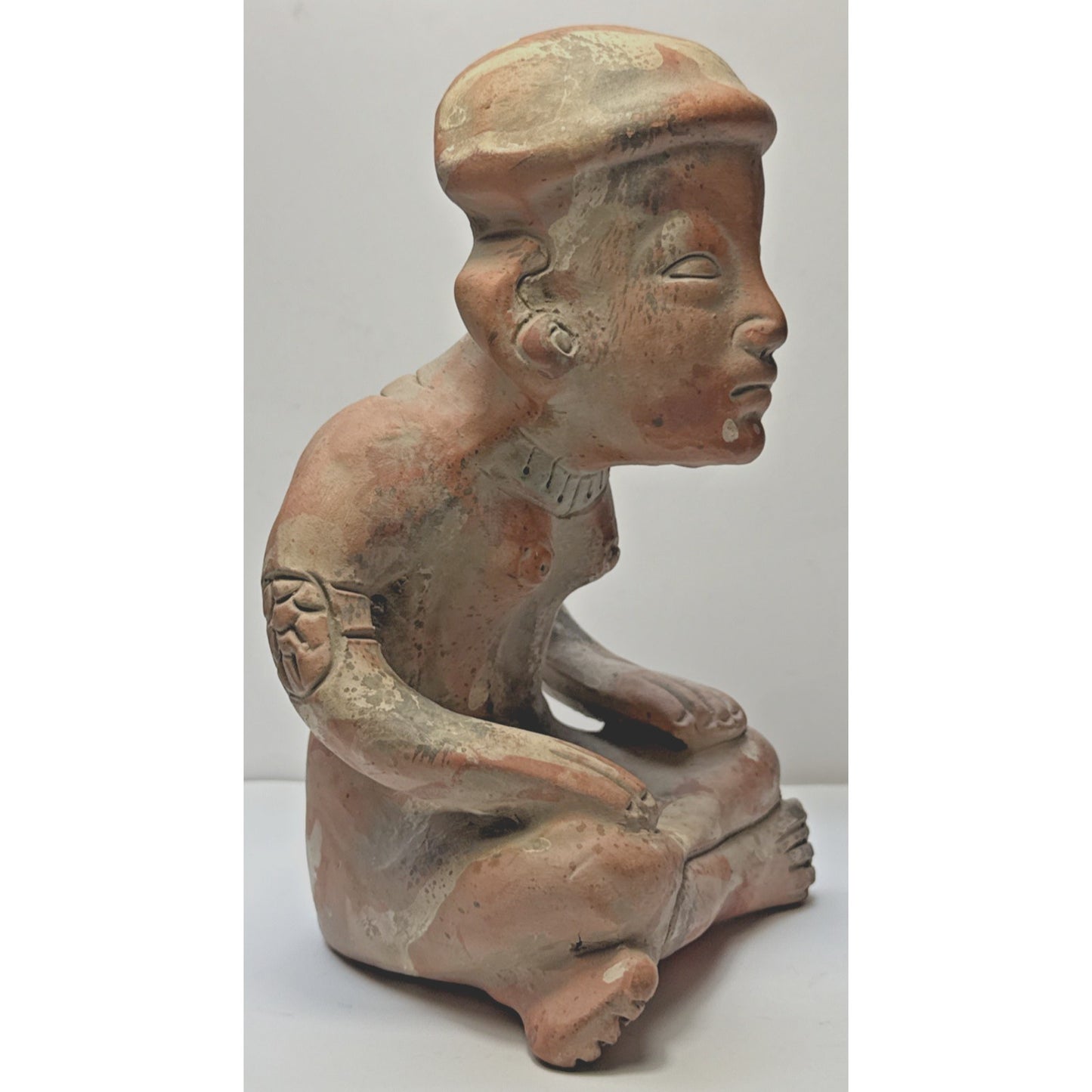 Old Mexican Terra Cotta Clay Zapotec Princess Sculpture Folk Art Marked As Is