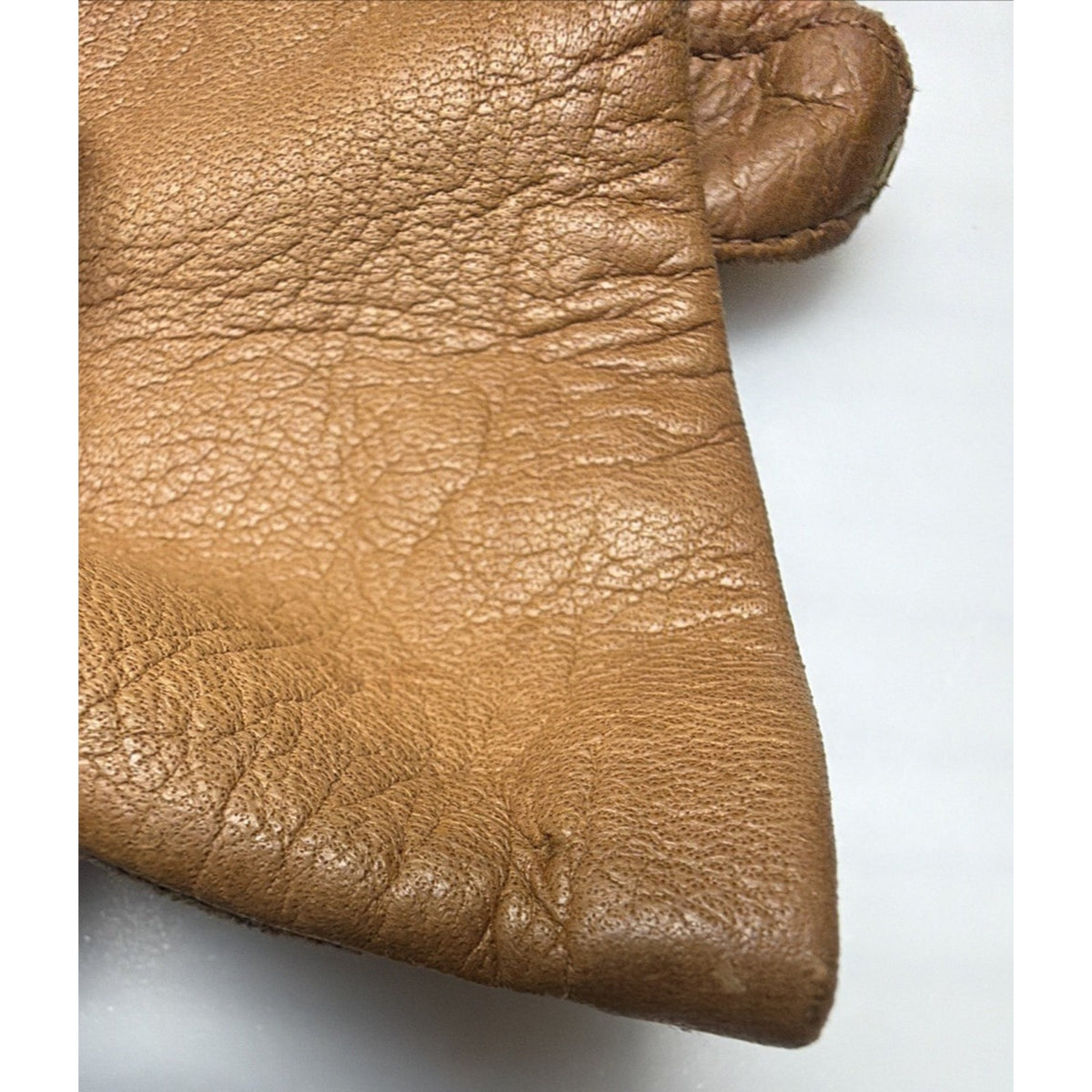 Vintage Womens Atkins Italy Caramel Leather Gloves Silk Lined As Is Sz 7.5 As Is