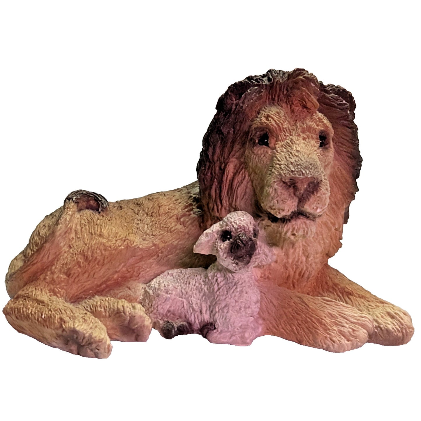 Vintage Stone Critters Lion and Lamb SC-404 Figurine 1992 Ginger Hunter