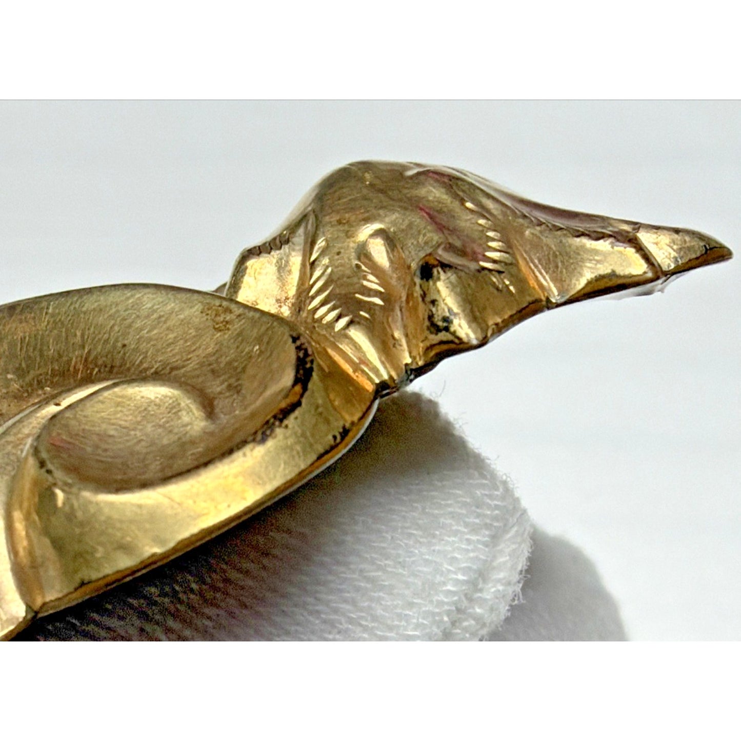 Victorian 10k GF Hollowware Brooch Puffy Repousse Floral Scroll As Is Damage
