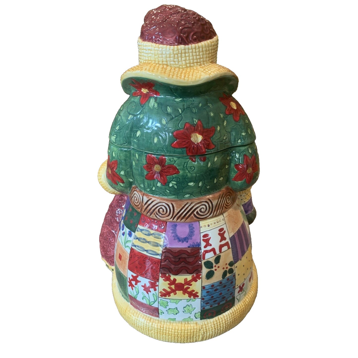 Studio Nova Mikasa Old World Santa Classic Ceramic Cookie Jar Patchwork Quilt