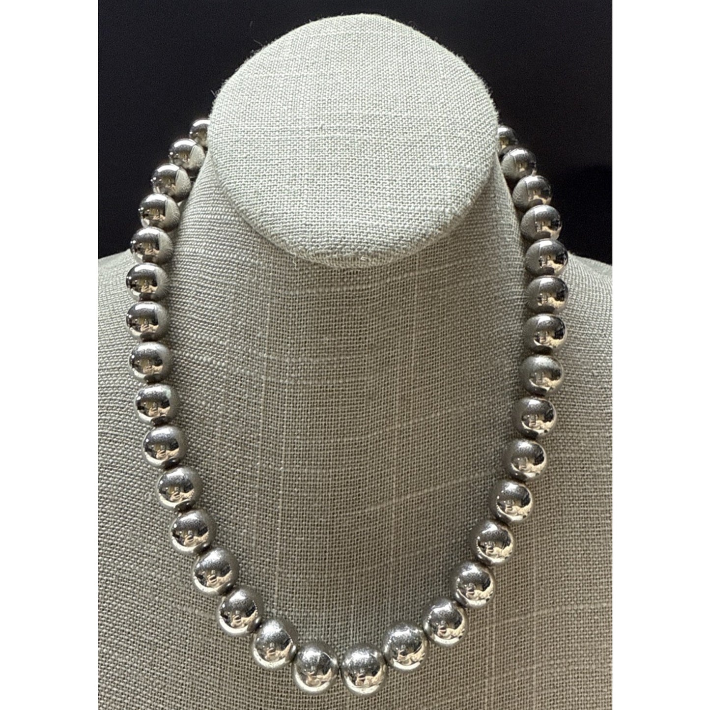 Vintage Vendome Jewelry Silver Ball Bead Necklace Chain Adjustable
