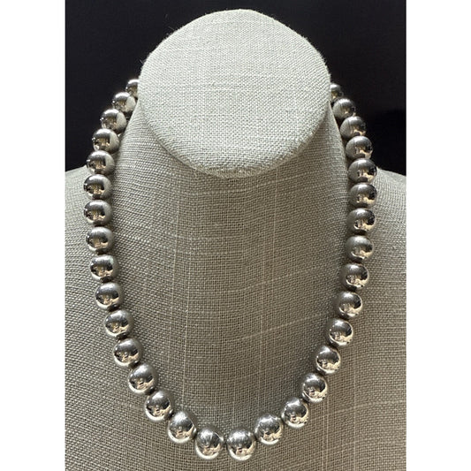 Vintage Vendome Jewelry Silver Ball Bead Necklace Chain Adjustable