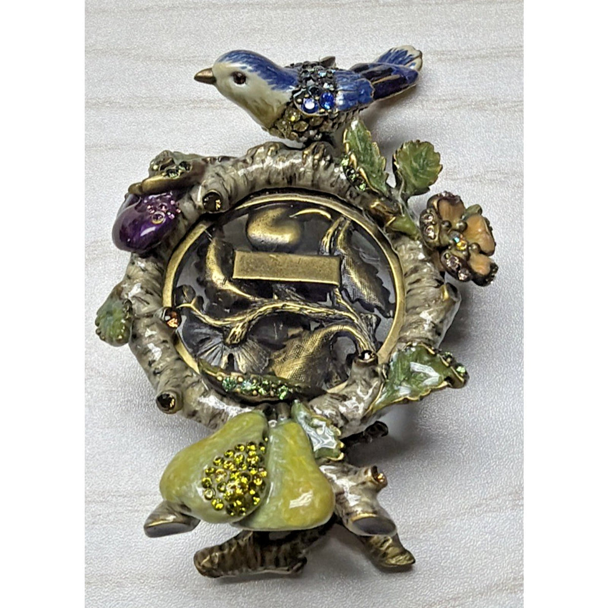 Jay Strongwater Skylar Mini Frame Bird Floral Enamel Swarovski Crystal As Is