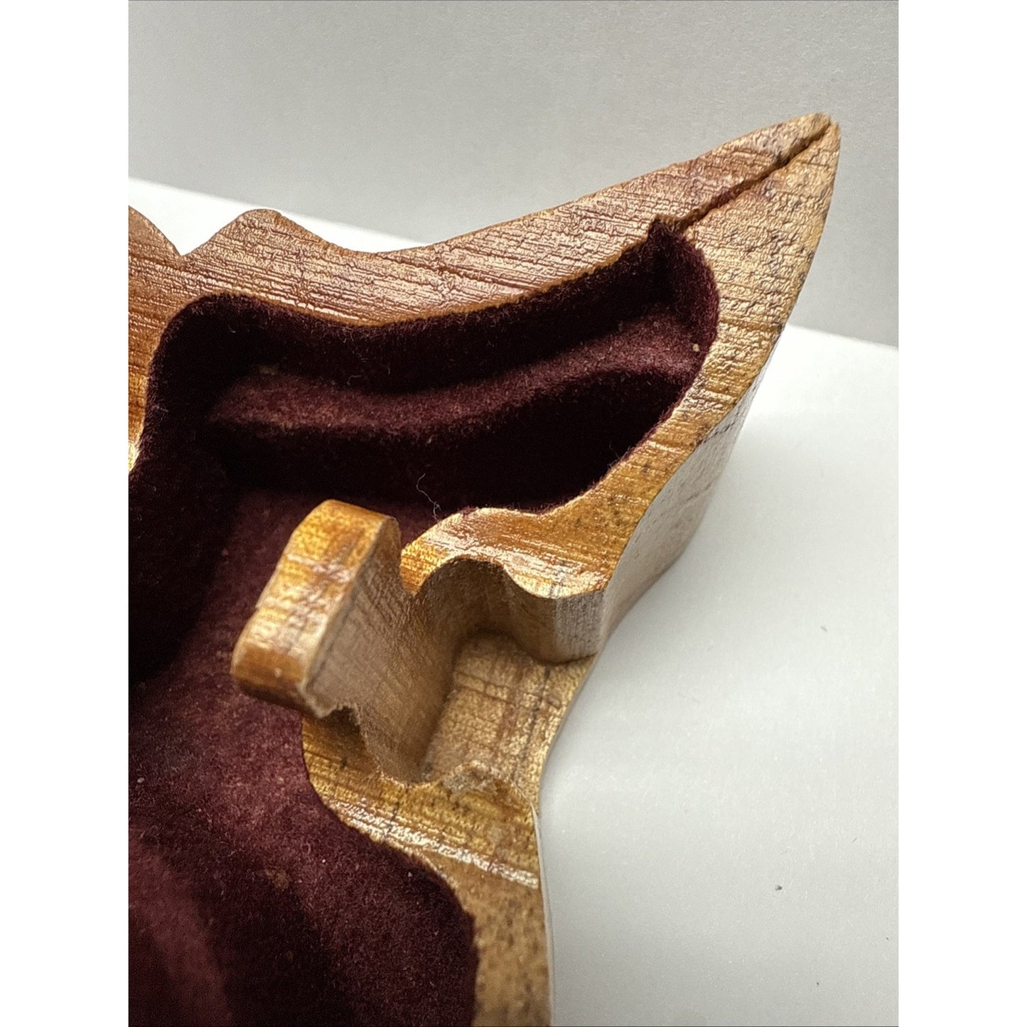 Vintage Butterfly Wood Carved Puzzle Box Trinket Jewelry Box As-Is