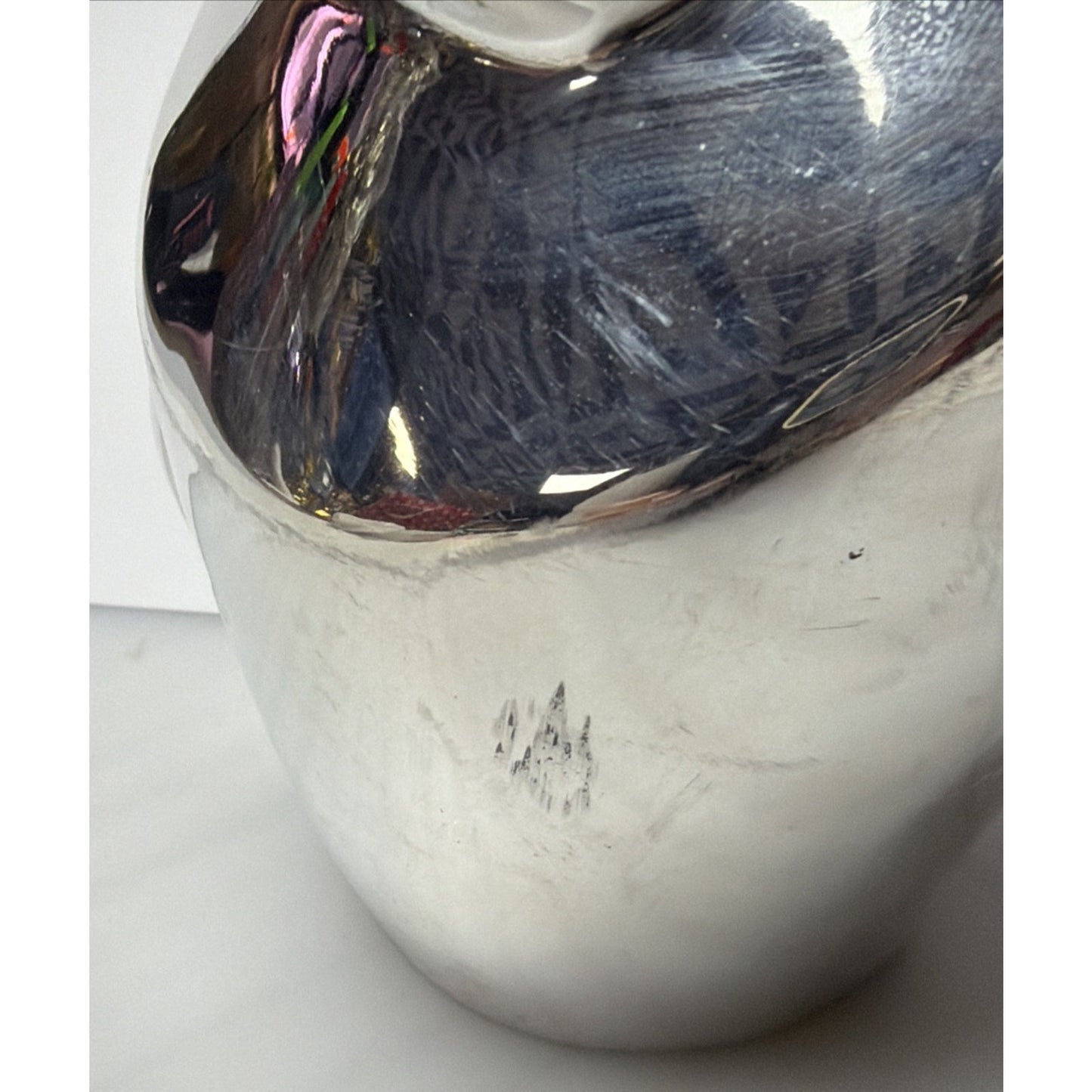 MCM Cast Metal Aluminum Chrome Lion Paperweight Statue Heavy Ornament