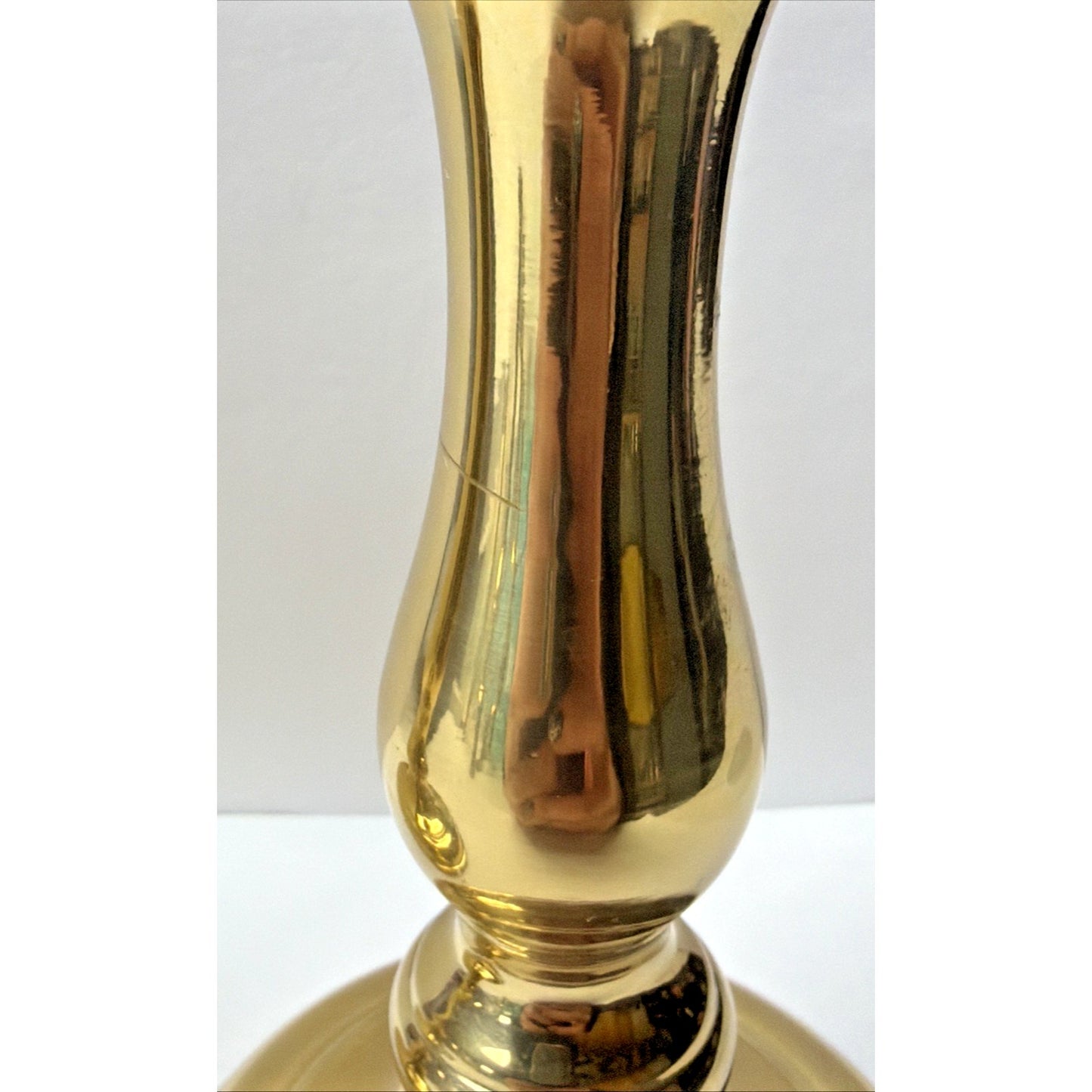 Vintage Set of 2 Brass Candle Holders Heavy Candlesticks Gold
