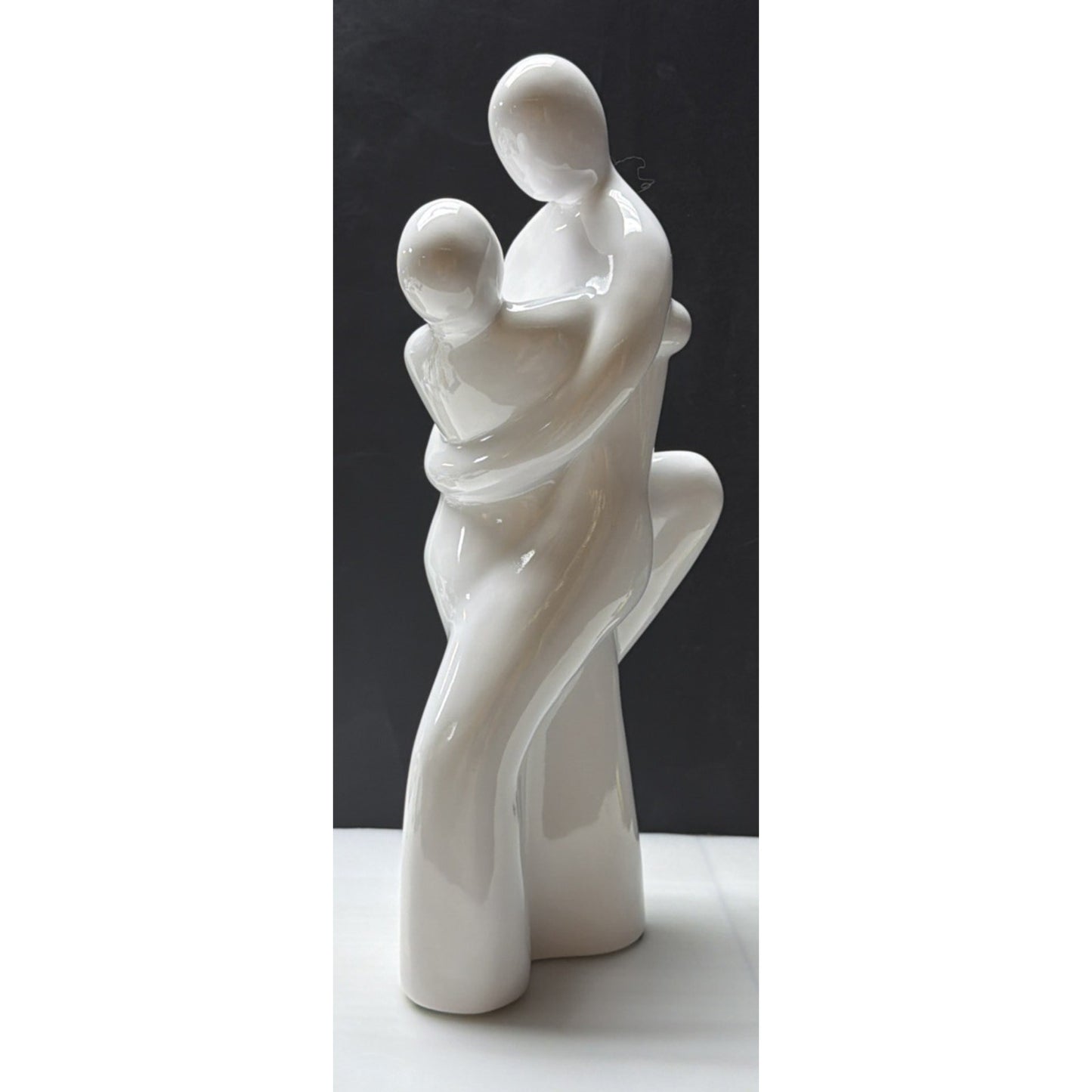 MCM Royal Haeger Ceramic Sculpture Dancing Lovers Embrace White Glaze Large
