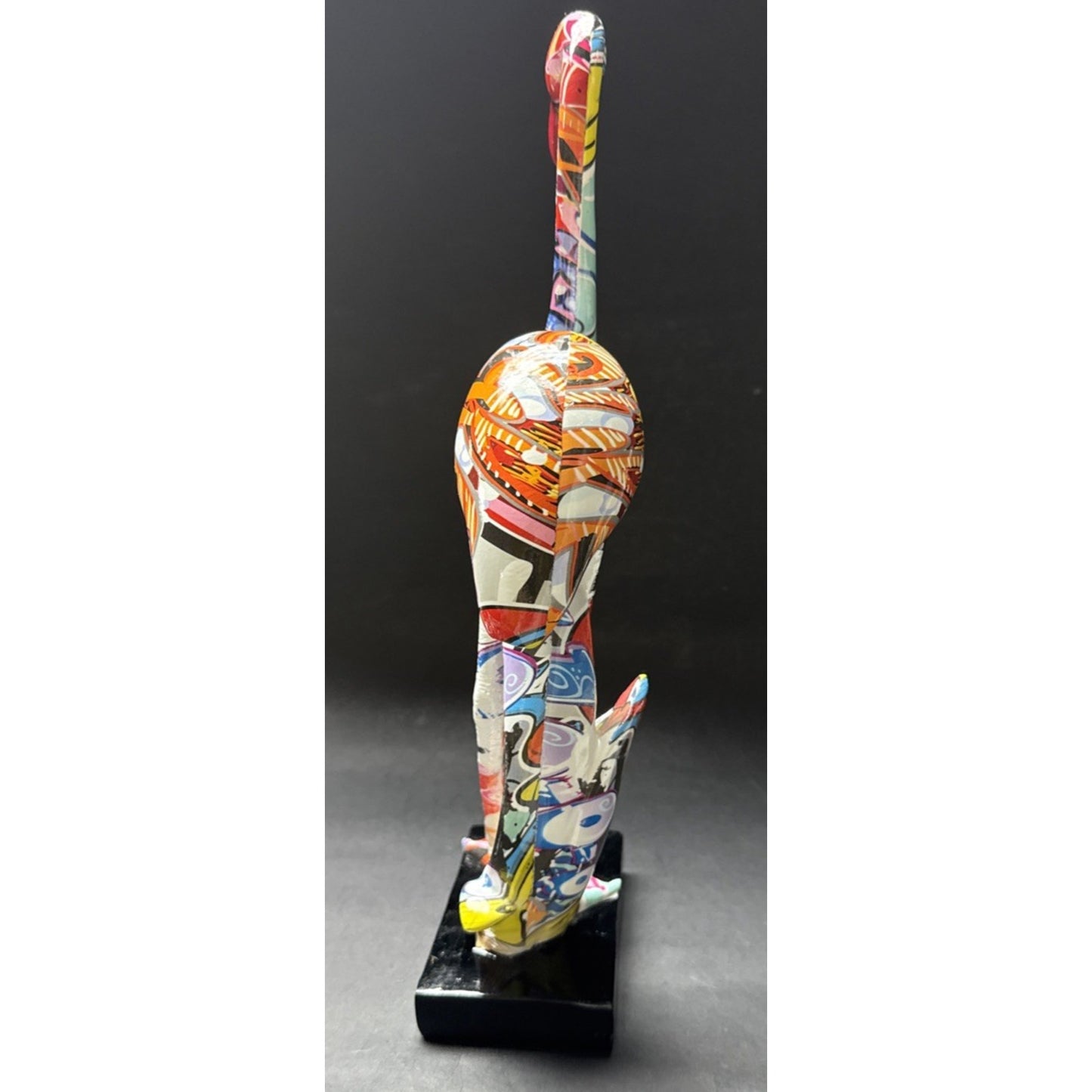 Flamingo Sculpture Graffiti Pop Art Colorful Statue Modern As Is