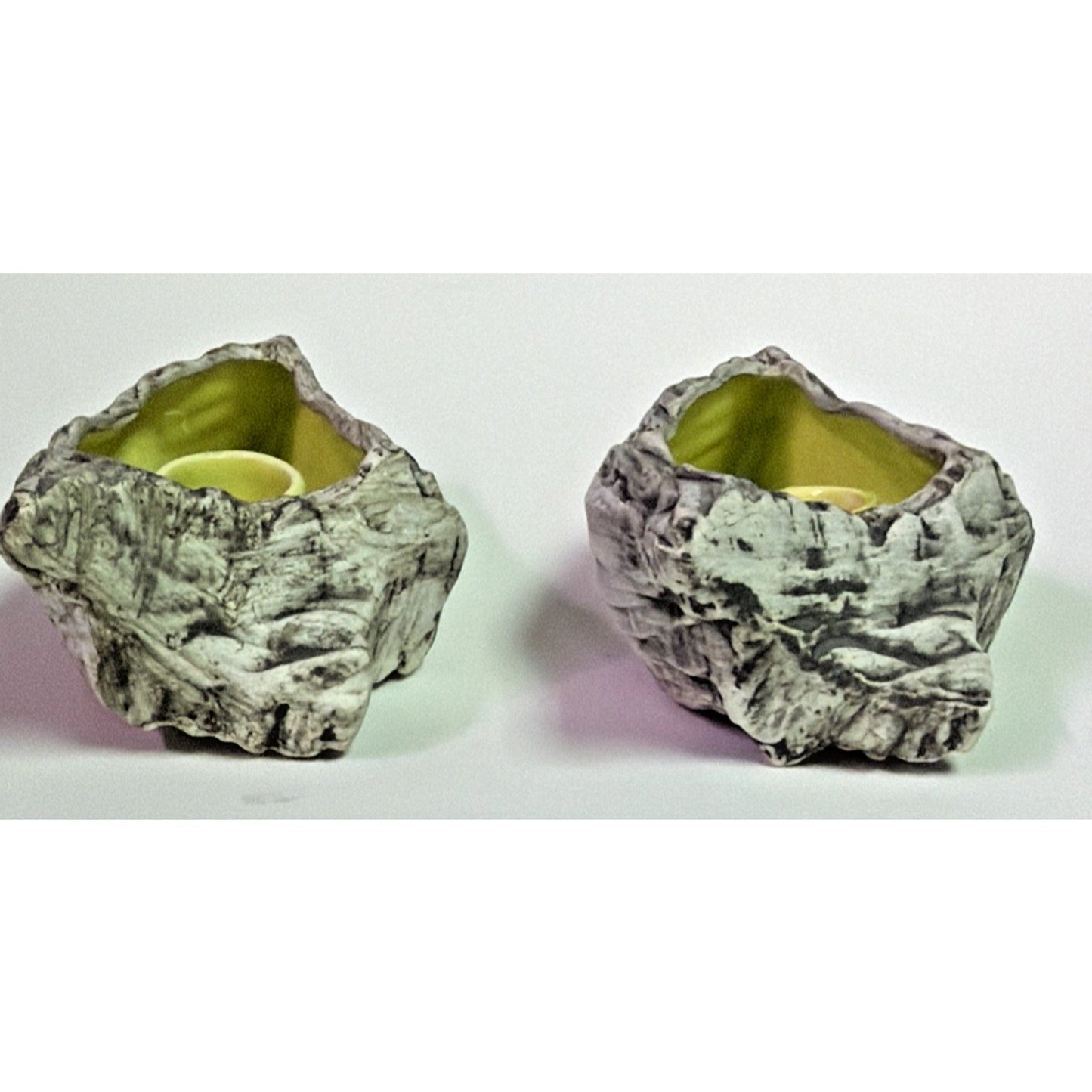 William WM S Frazier California Art Pottery Driftwood Console Candle Holder #414