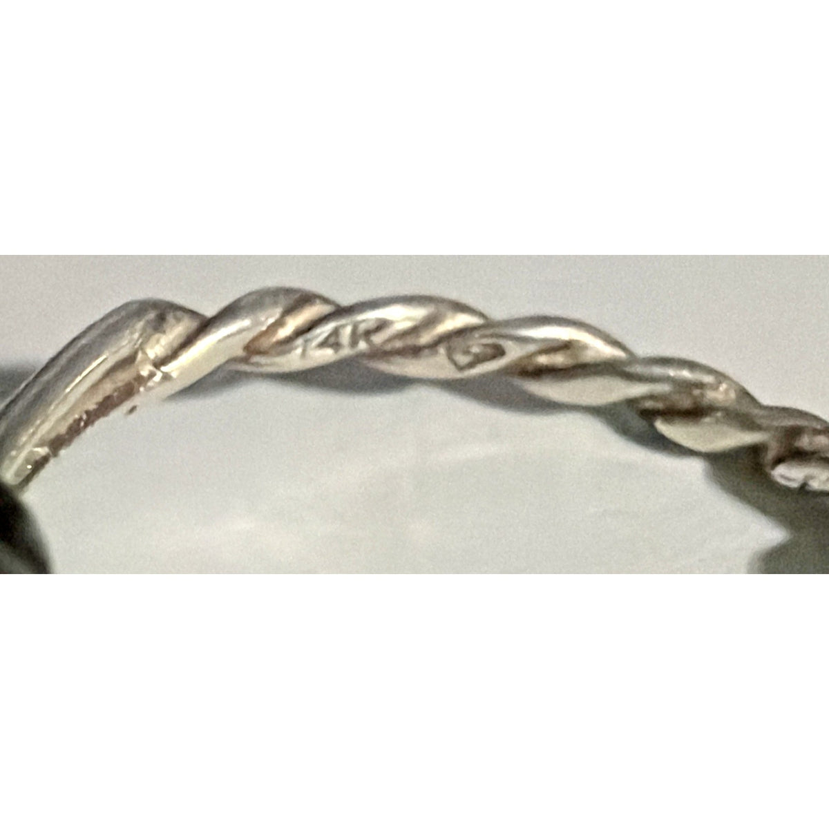 Antique 14k White Gold Twisted Rope Love Knot Ring Sz 4.5 As Is