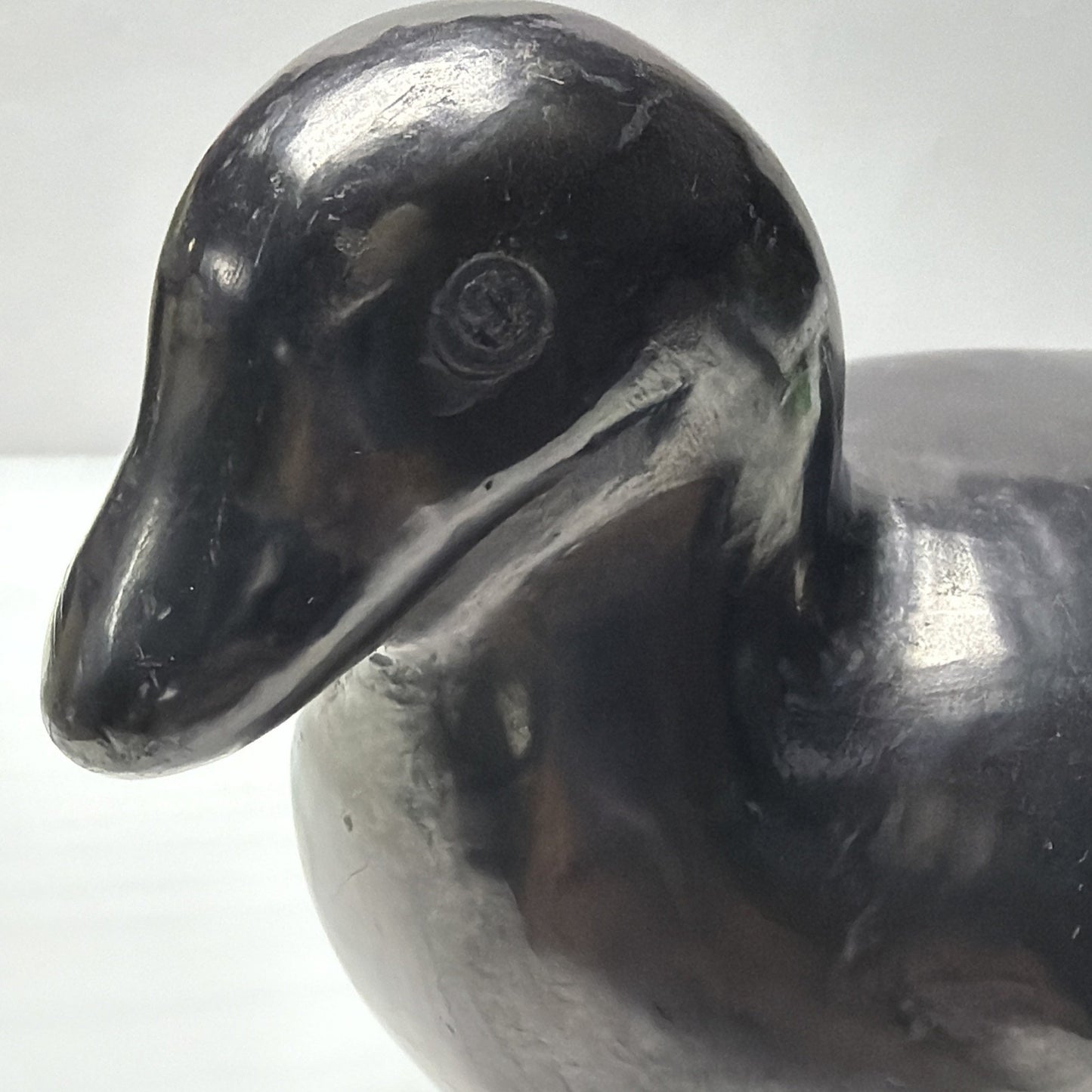 Vintage Oaxaca Barro Negro Mexican Black Clay Pottery Goose Duck Bird Sculpture