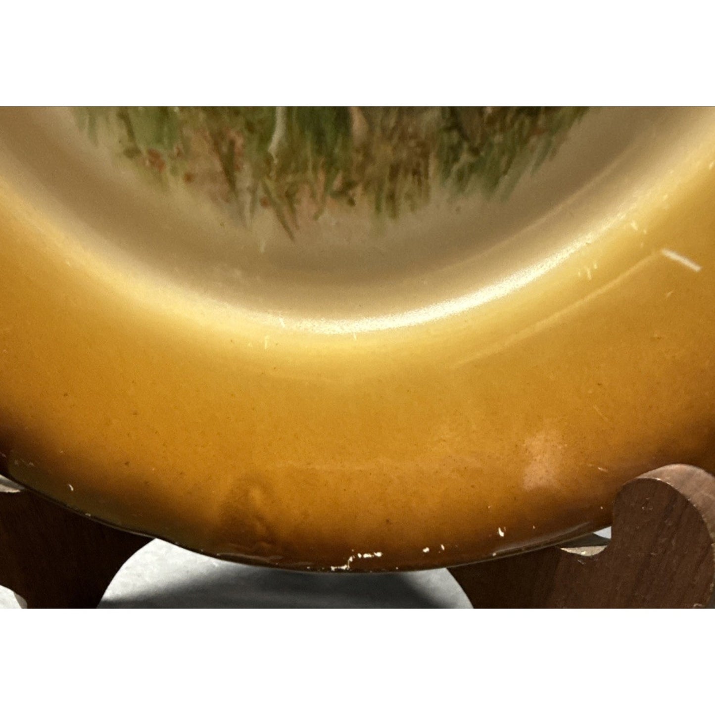 Old Latona Taylor Smith Taylor Hand Painted Plate Deer Rack Landscape Signed