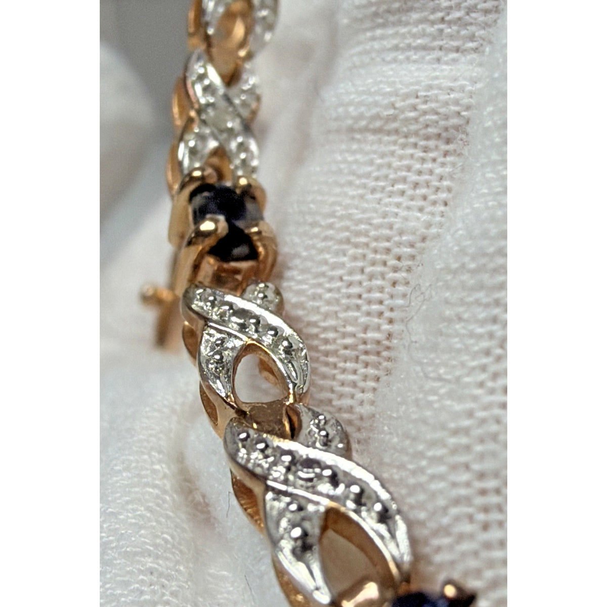 Sterling Silver Rose Gold Vermeil Sapphire Diamond Tennis Bracelet Eternity Read
