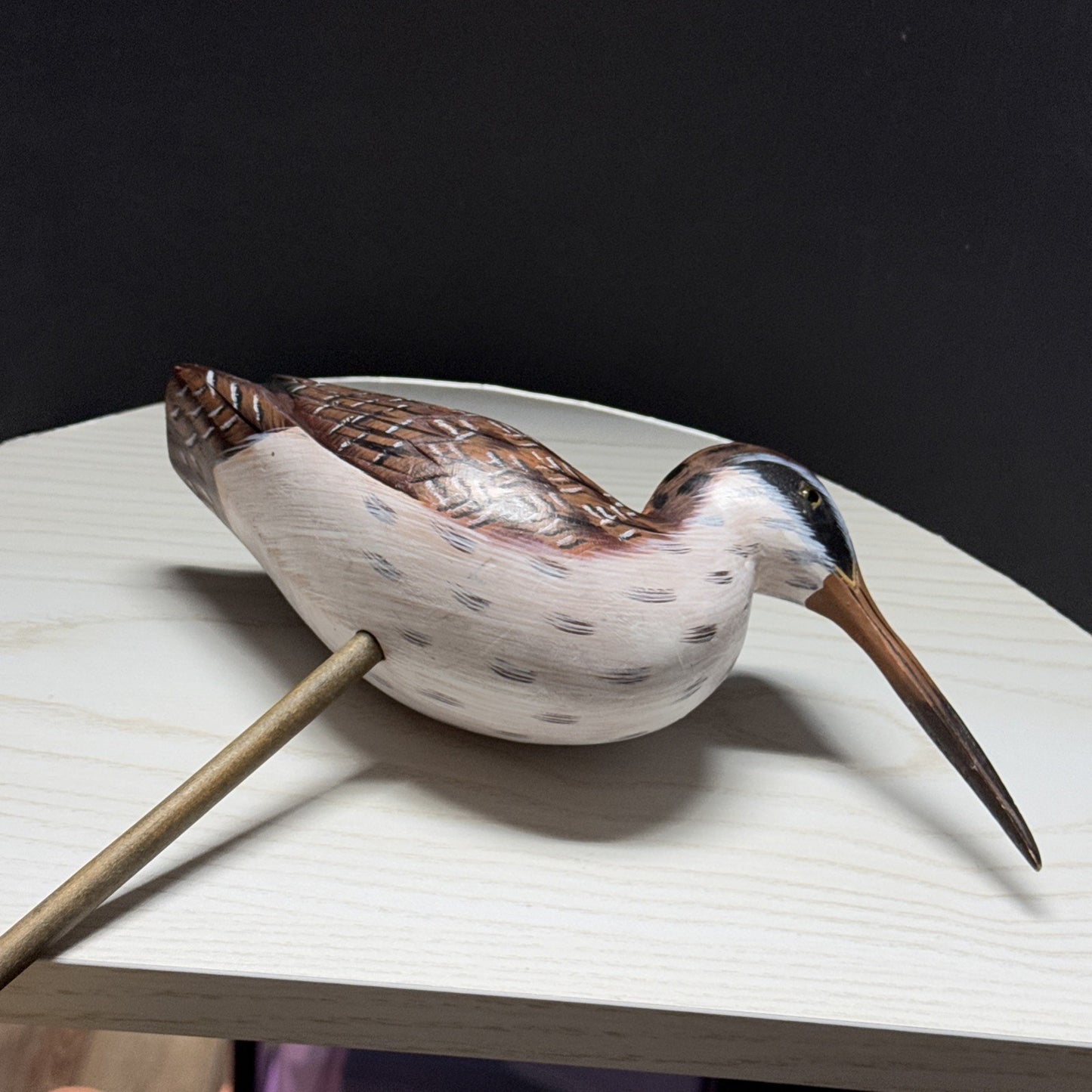 Vintage Hand Painted Carved Wood Shorebird Sculpture Decoy Folk Art As Is