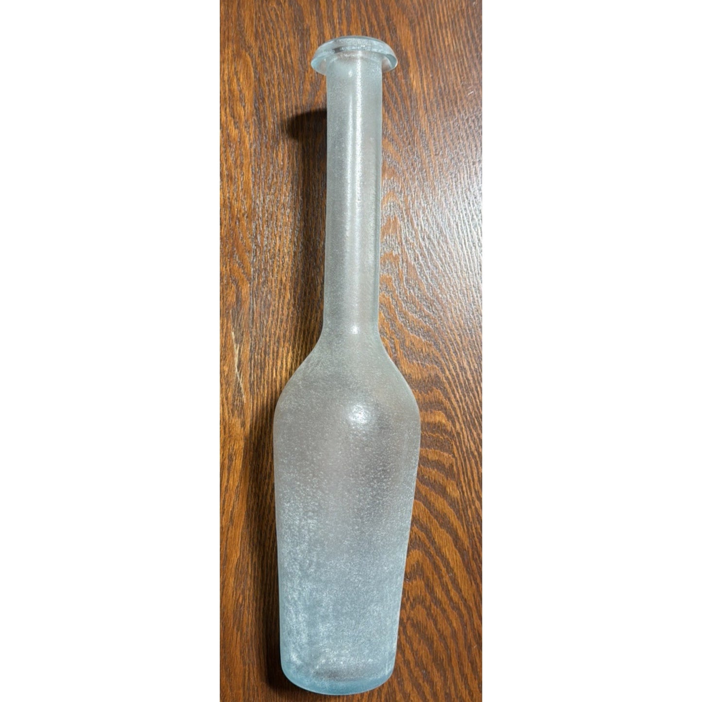 Rachel Ashwell Shabby Chic Scavo Texture Long Neck Glass Vase Rolled Lip Amphora