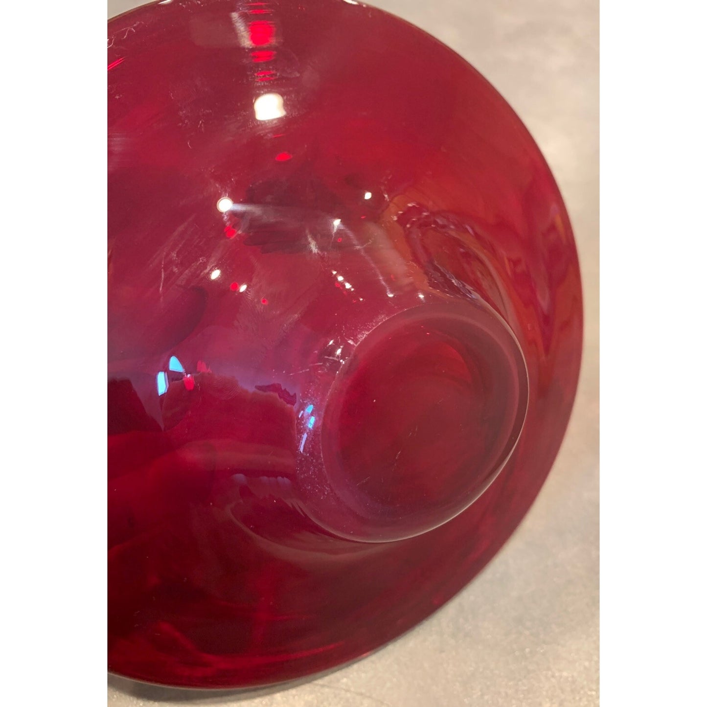 Vintage Murano Art Glass Venetian Murrine Bowl Cherry Red Millefiori Flower