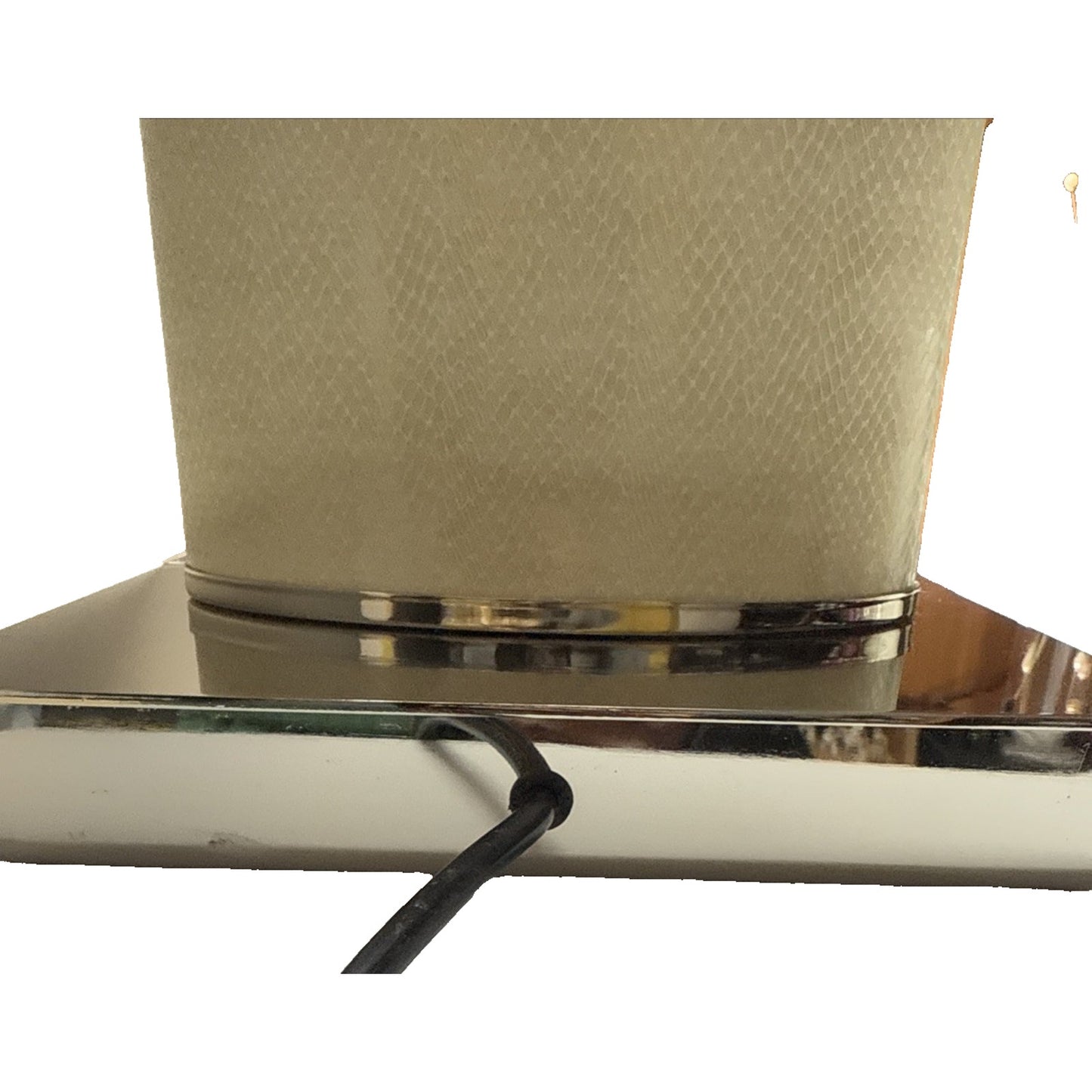 MCM Leather Snakeskin Lamp Push Button Double Light Push Button Plug In As Is