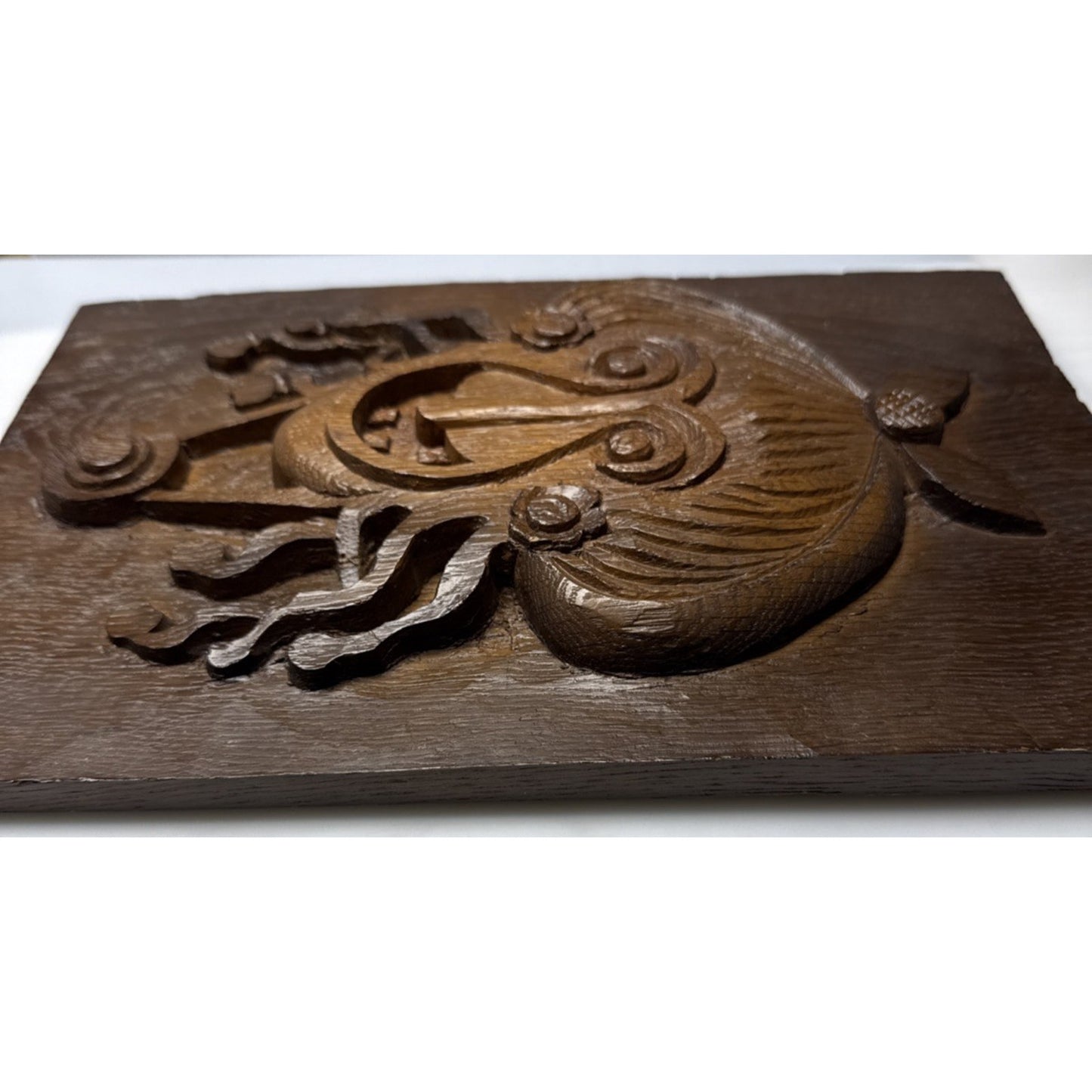 Vintage South Pacific Tribal Art Hand Carved Wood Plaque Mask Face As-Is