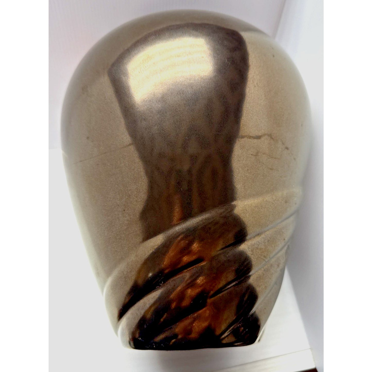 Vtg Haeger Pottery Metallic Bronze Vase Planter Pot Large Abstract Swirl 12 inch