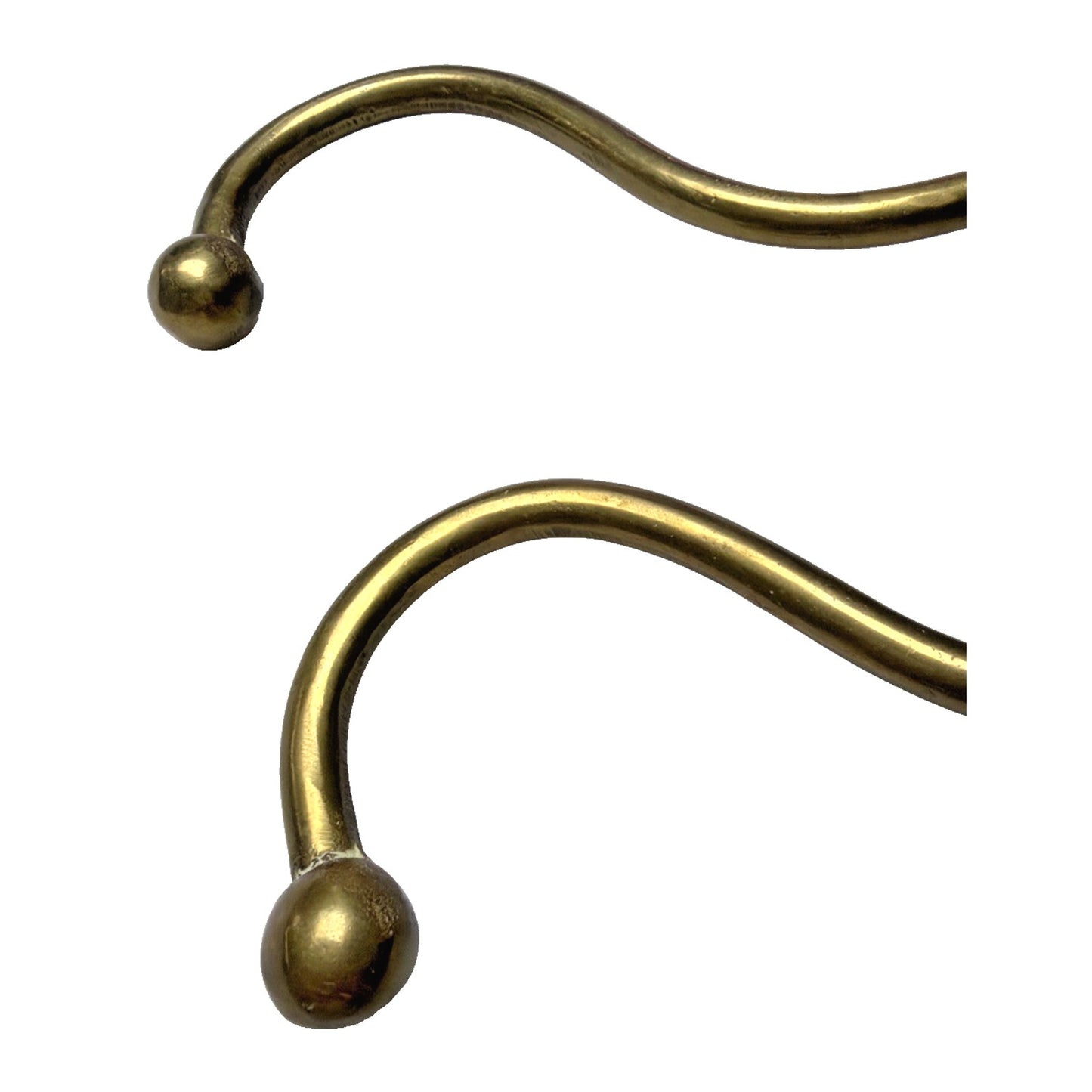 Vintage Lot of 2 Wall Mount Brass Metal Hooks