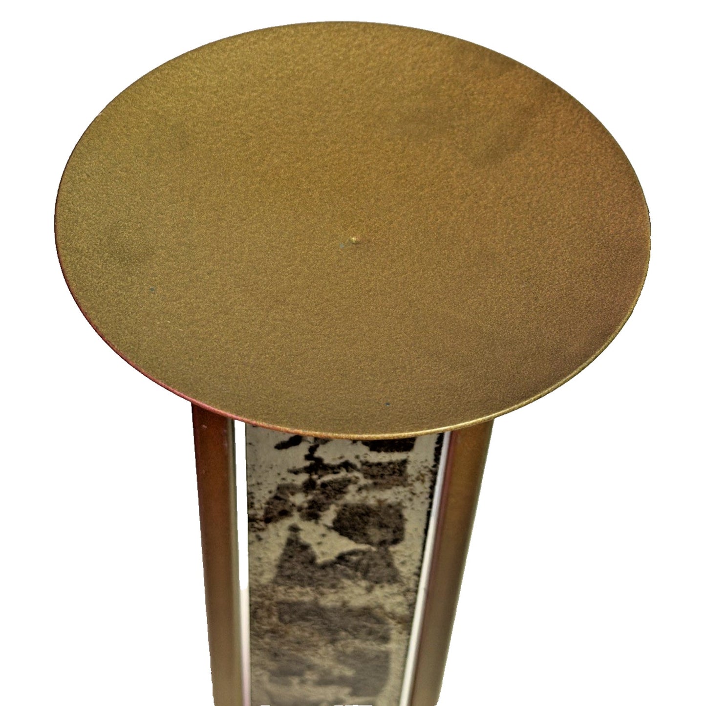 MCM Tony Evans Designs California Smoky Glass Metal Pillar Abstract Holder As Is