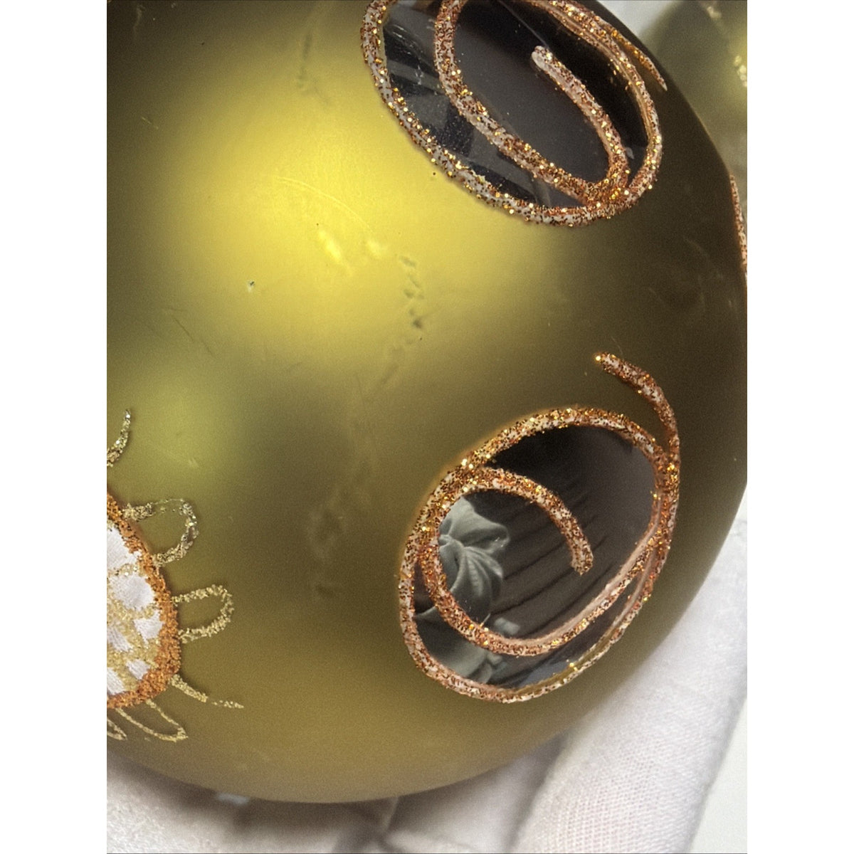 William Sullivan Collection WC Poland Mercury Glass Green Ornament Abstract Gold