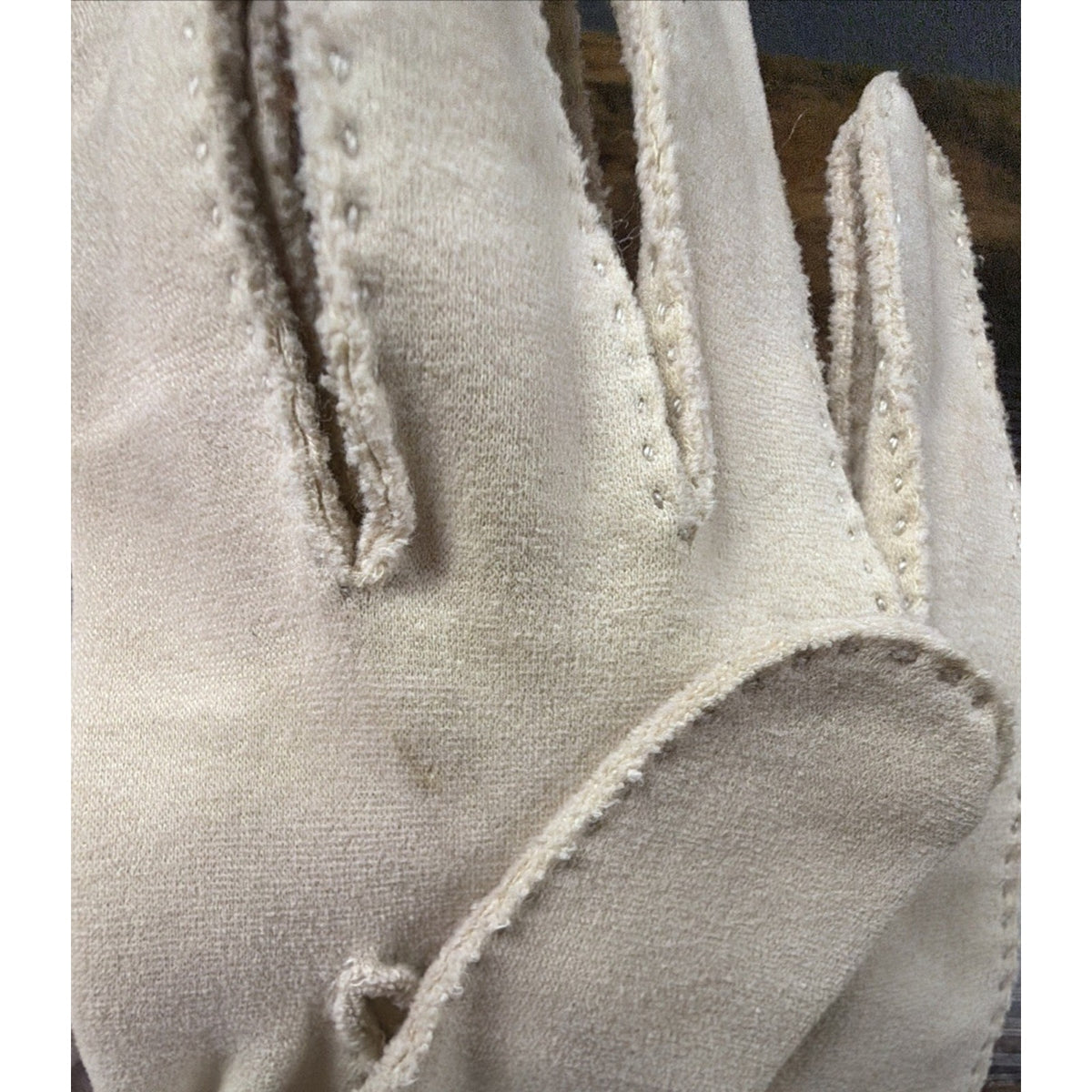 Vtg Lot of 3 Womens Gloves Black Leather Cotton Blend Cream Beaded Grandoe As Is