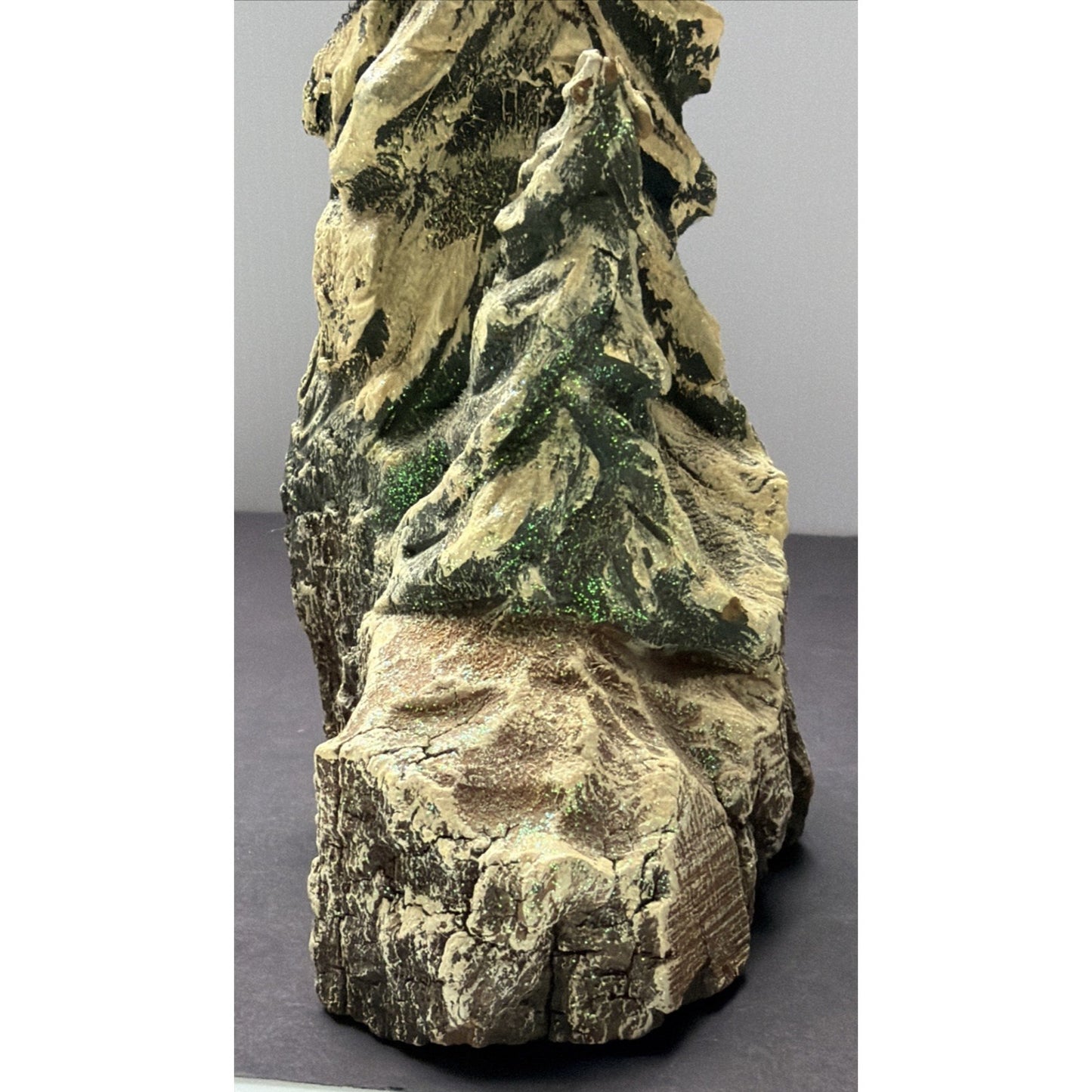 Vintage Kirt Curtis Wood Carved Evergreen Trees Hand Painted 11 inch