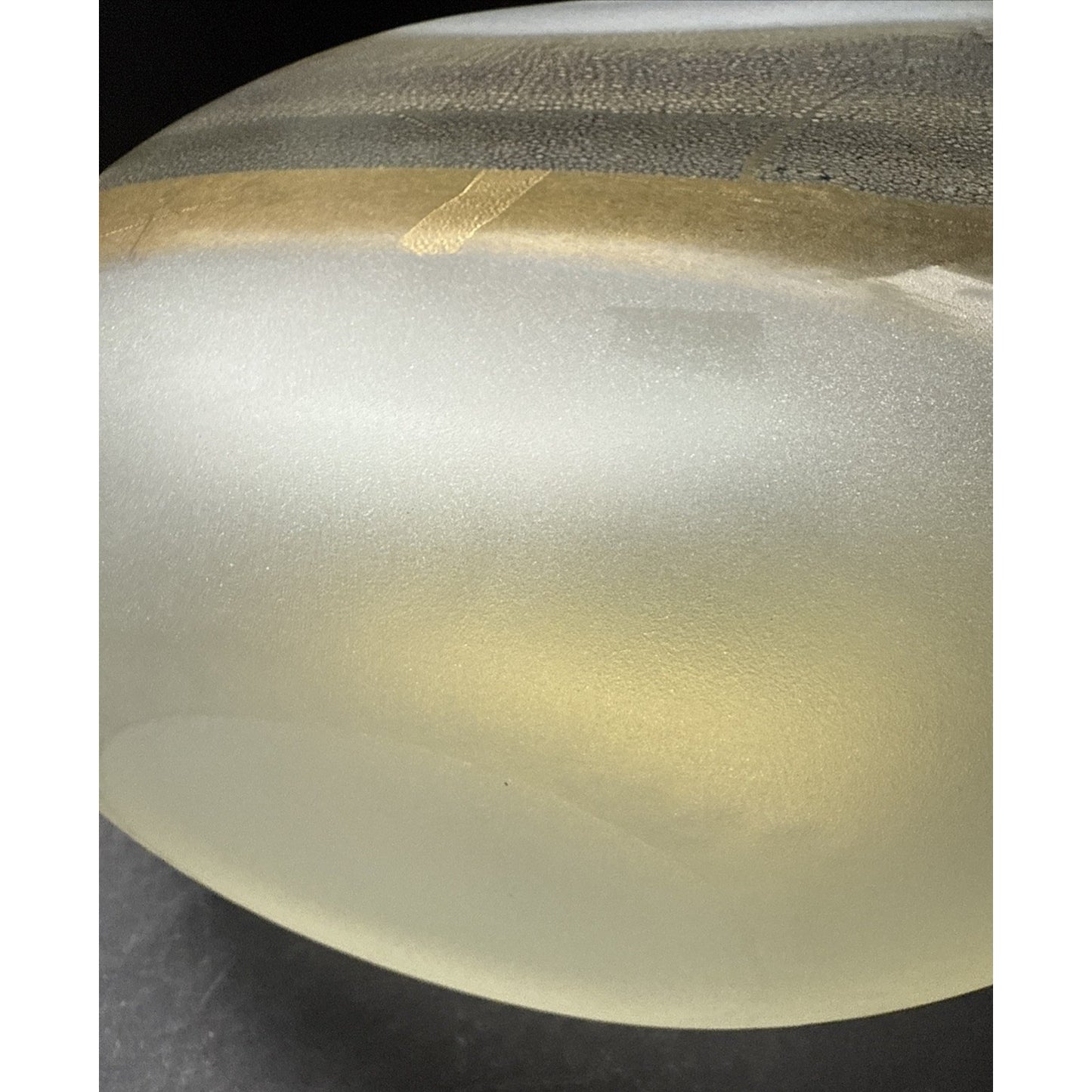 Murano Contemporary Rialto Acidato Gold Leaf Band Glass Vase Vessel Clear As-Is