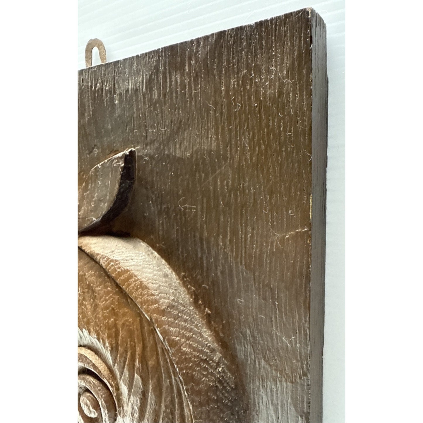 Vintage South Pacific Tribal Art Hand Carved Wood Plaque Mask Face As-Is