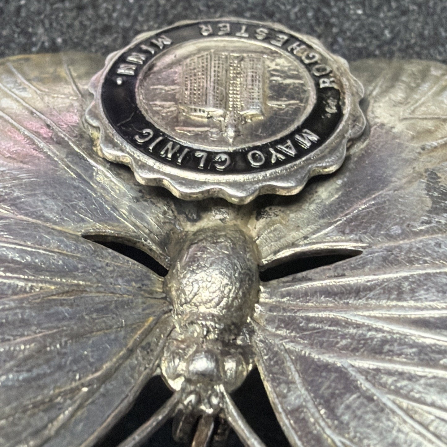 Vintage Sterling Silver Butterfly Brooch Pin Mayo Clinic Rochester MN Pat Pend