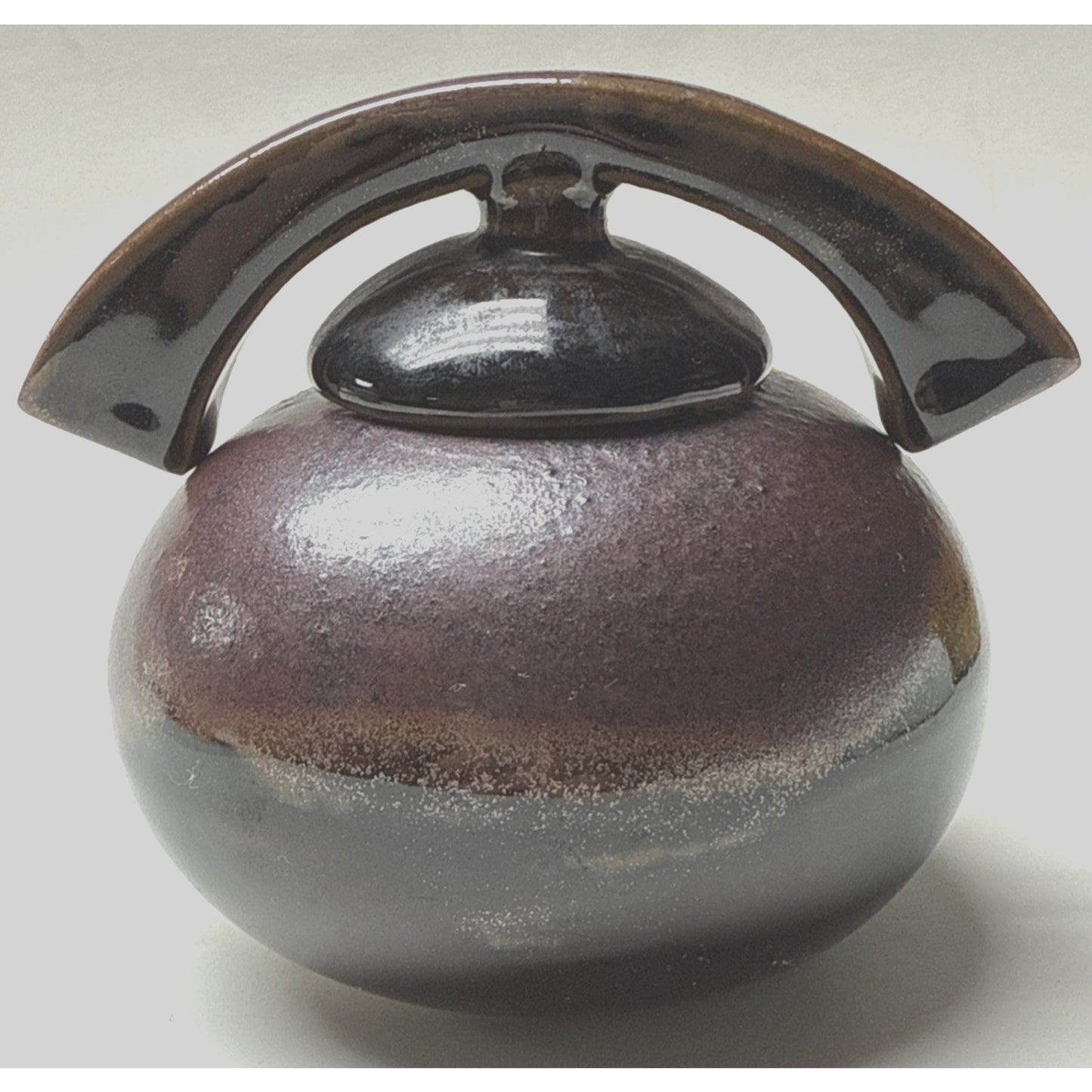 Modern J Wells Studio Art Pottery Stoneware Urn Handle Sugar Jar Covered As-Is