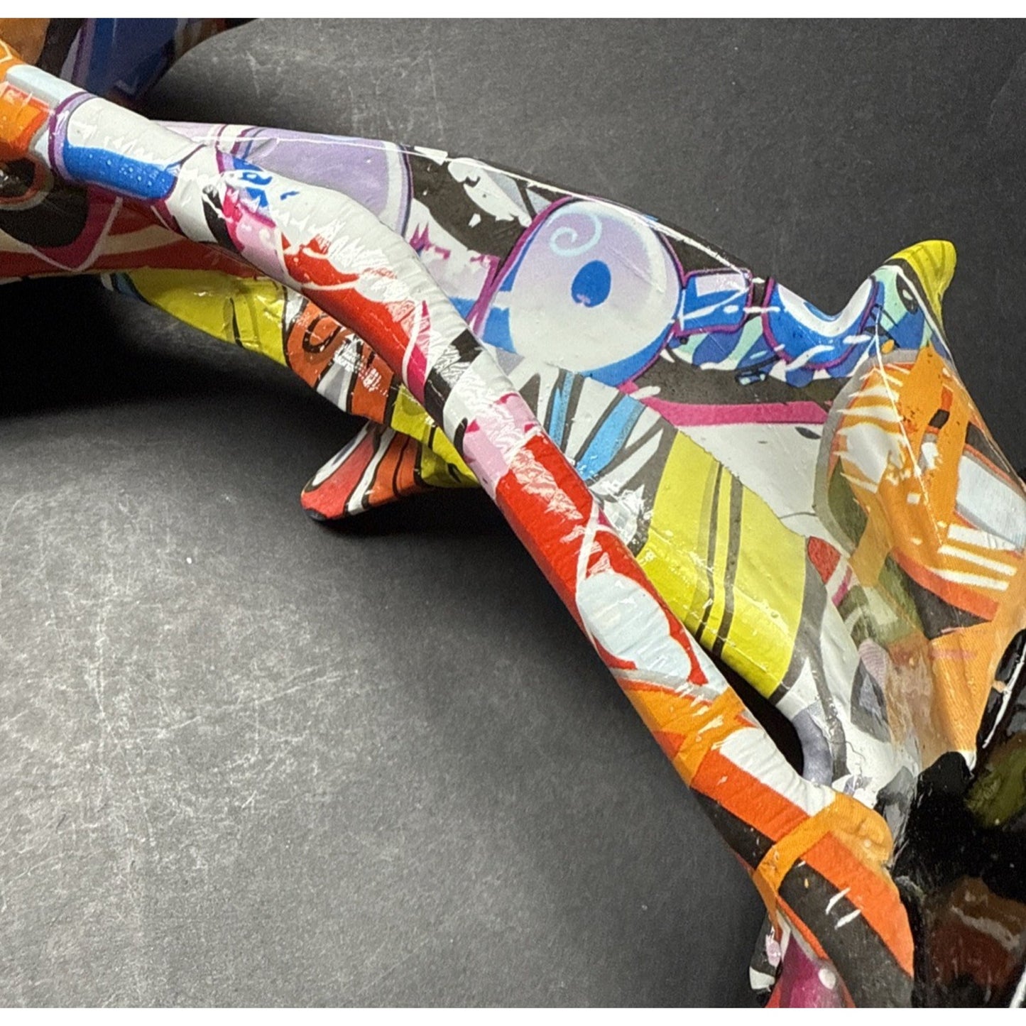 Flamingo Sculpture Graffiti Pop Art Colorful Statue Modern As Is