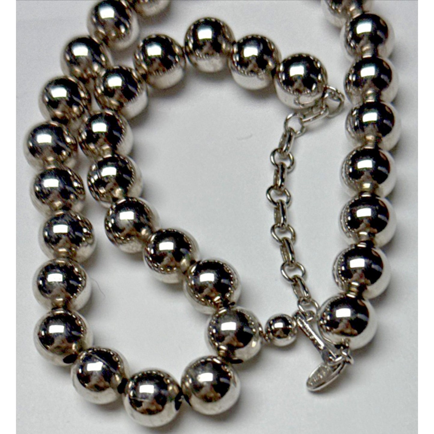 Vintage Vendome Jewelry Silver Ball Bead Necklace Chain Adjustable