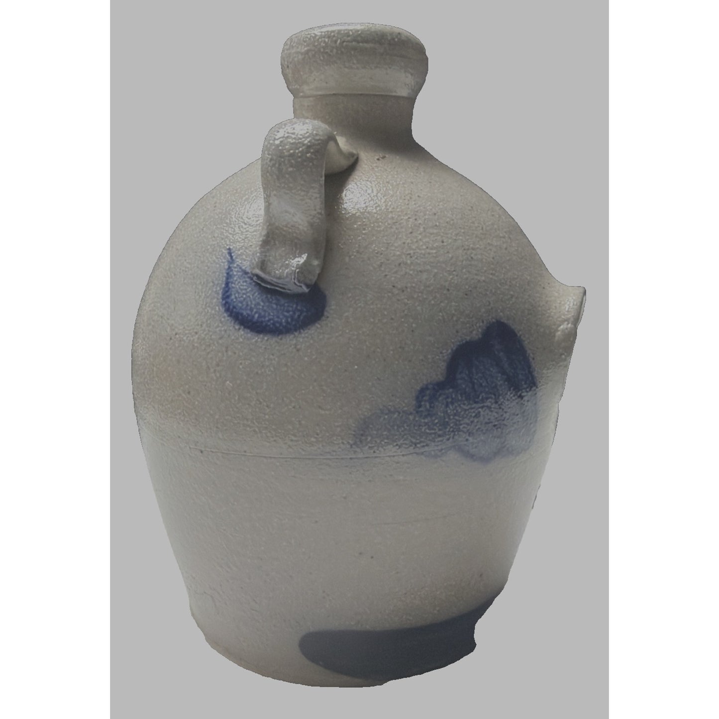 Vtg Rowe Pottery Works Salt Glazed Stoneware Jug Birdhouse Handles Bird House