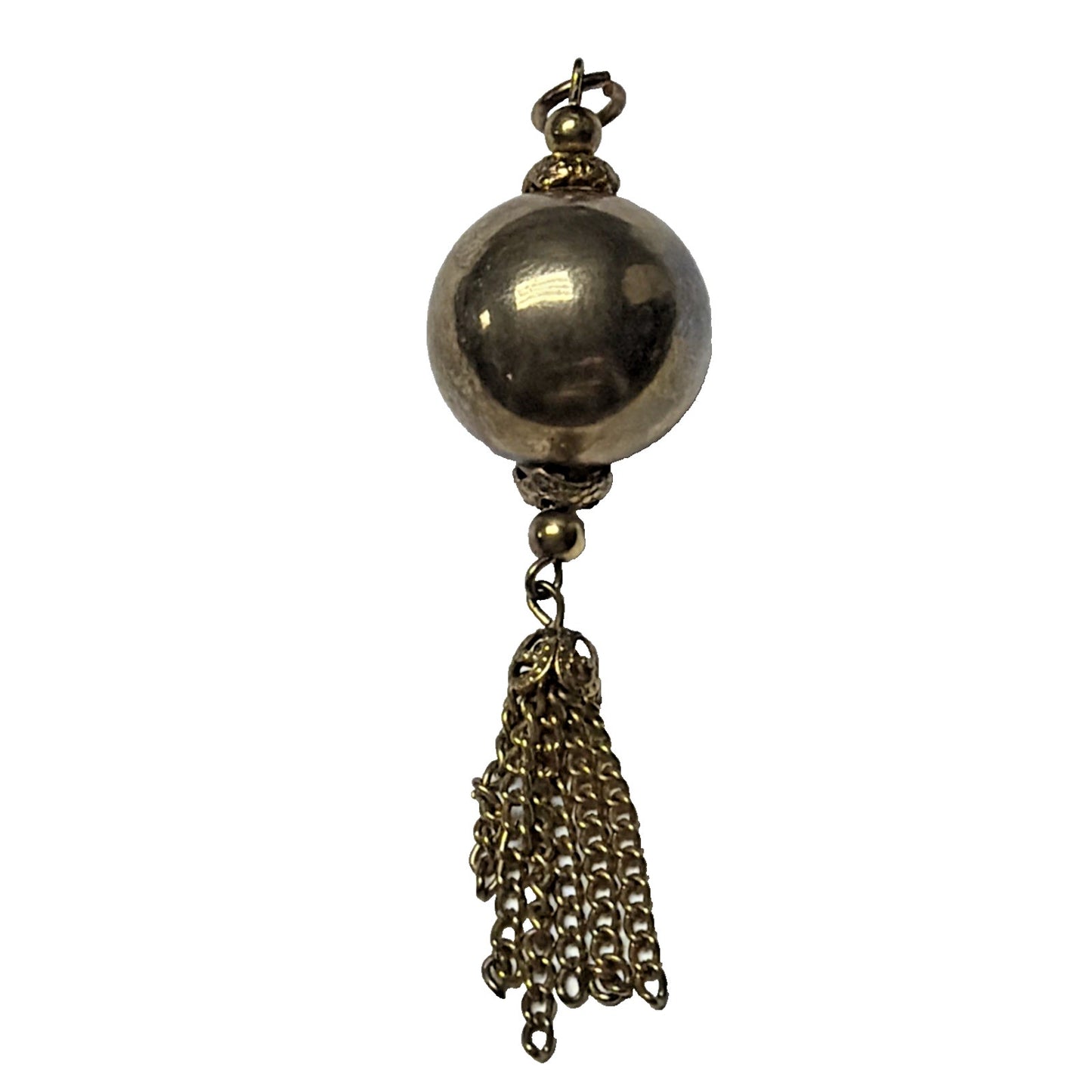 Vintage Baroque Style Pendant Ball Gold Tone Chain Tassel As Is