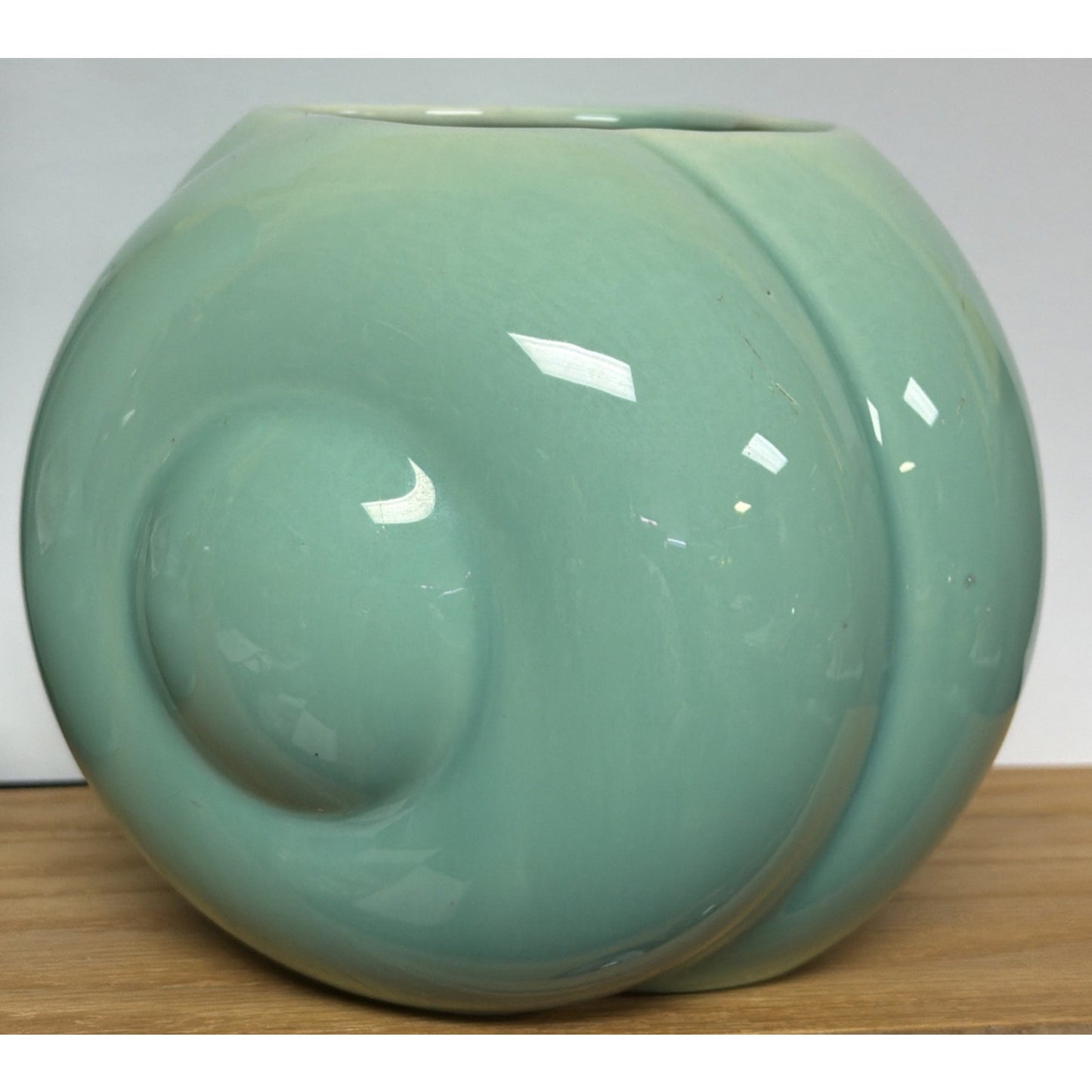 MCM Pittsville Art Pottery Vase Wisconsin 210 WIS Pillow Vase Turquoise Green