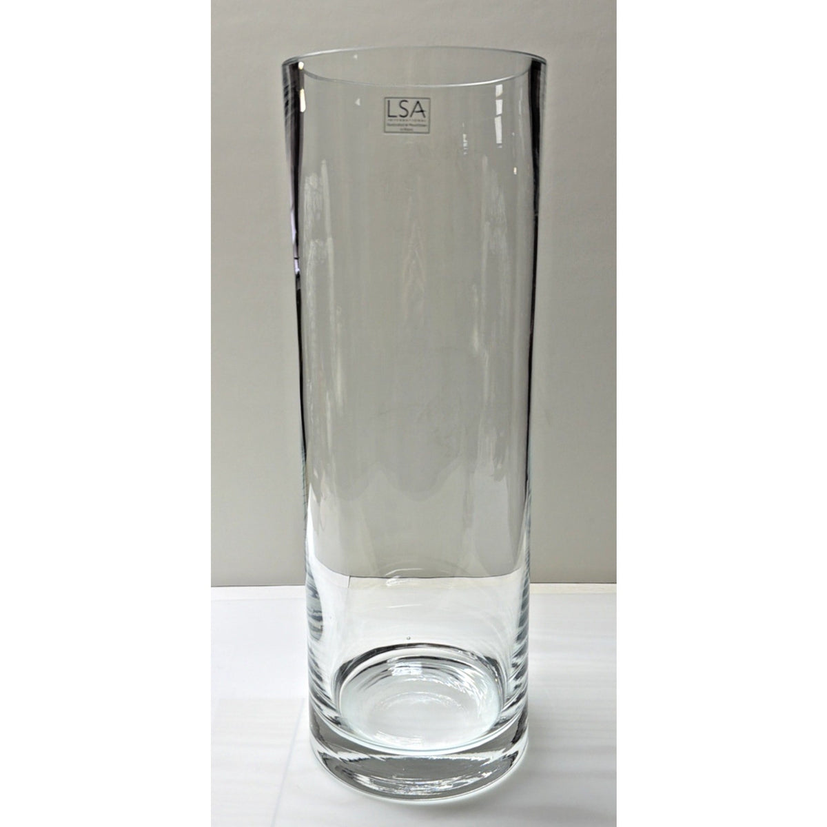 LSA International Mouth Blown Column Vase Large Clear Cylinder Holder As Is