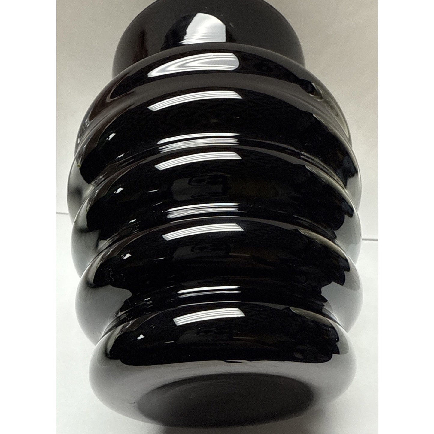 Vtg Finn Crystal Iittala Marlene Vase Kerttu Nurminen Black Amethyst Ribbed Vase