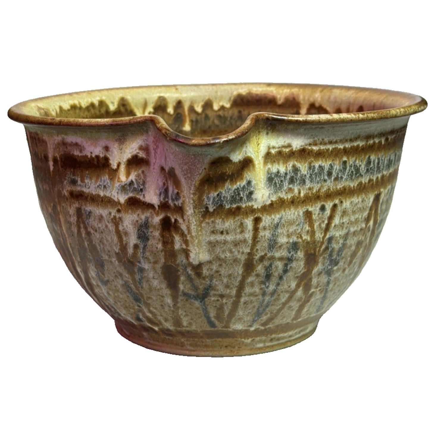 Vintage Dan Keegan Stoneware Art Pottery Pitcher Handled Bowl Glazed Abstract