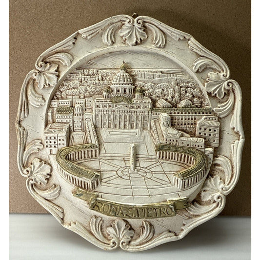 Vintage Basilica di San Pietro in Vaticano Roma Italy Wall Plaque Hanging As Is
