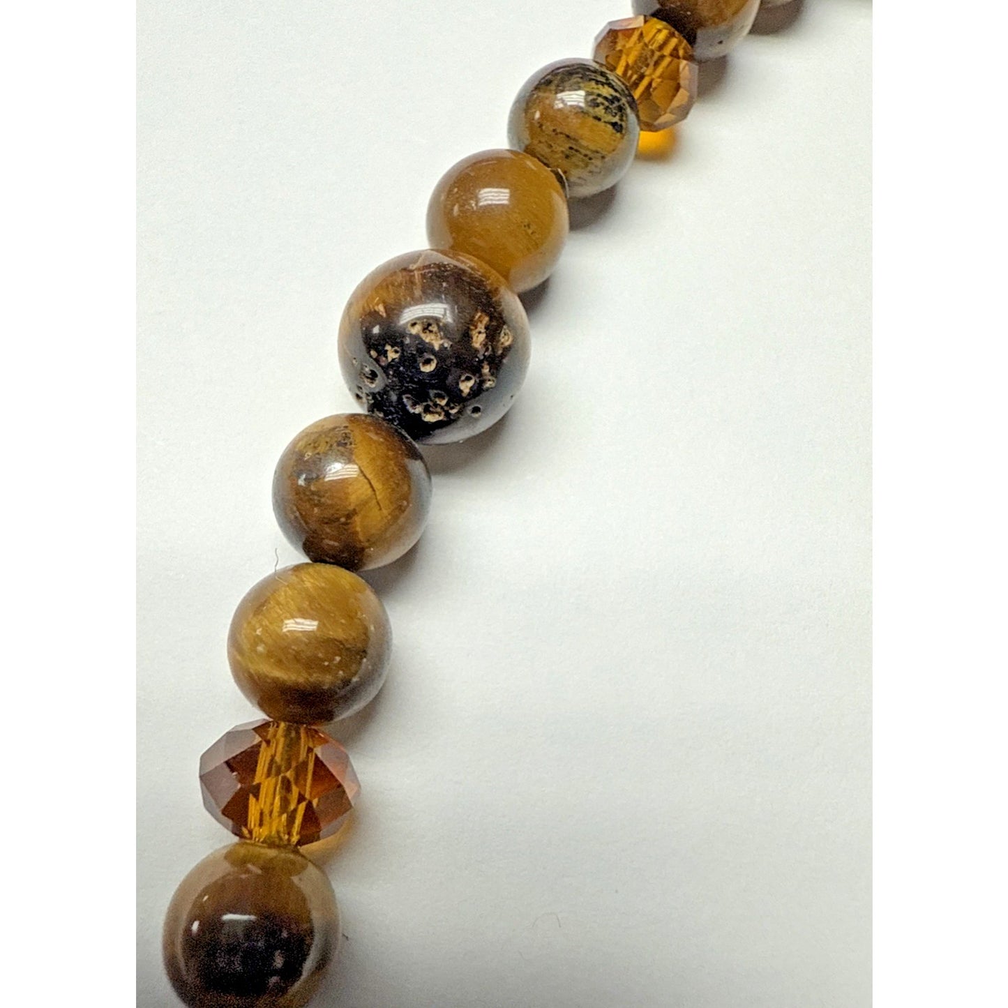 Vintage Tiger Eye Graduated Bead Collar Necklace Large Disc Toggle Layered As Is